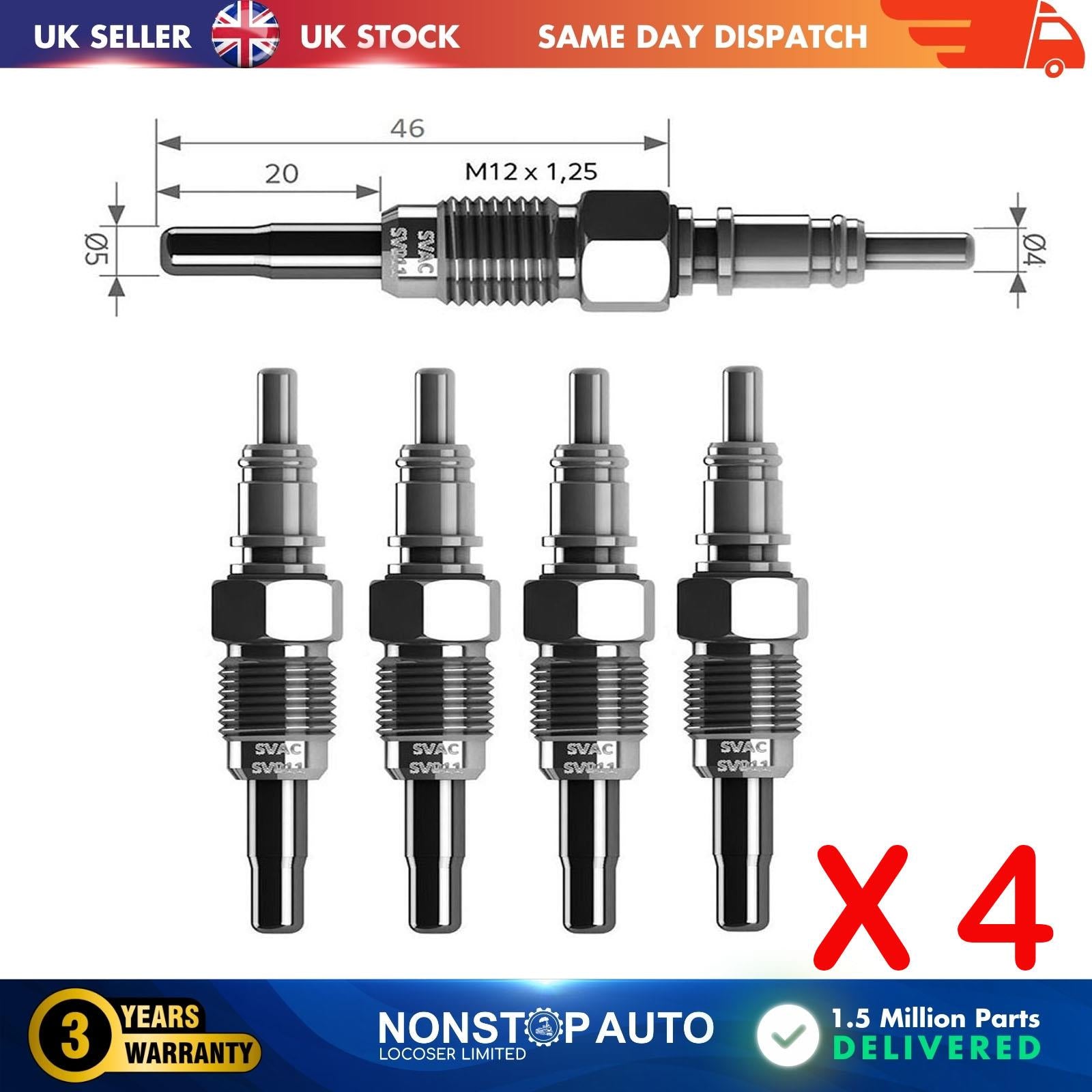 4X Glow Plugs For SEAT Alhambra Cordoba Ibiza II Inca Leon Toledo I II N10302102