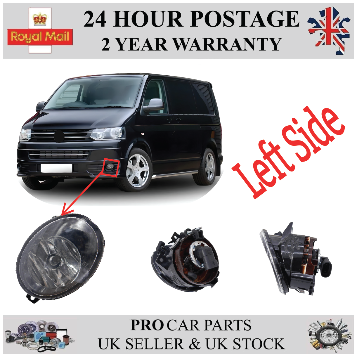 Front Bumper Fog Light Lamp Left Side For VOLKSWAGEN Multivan T5 Transporter T5 7E0941699A