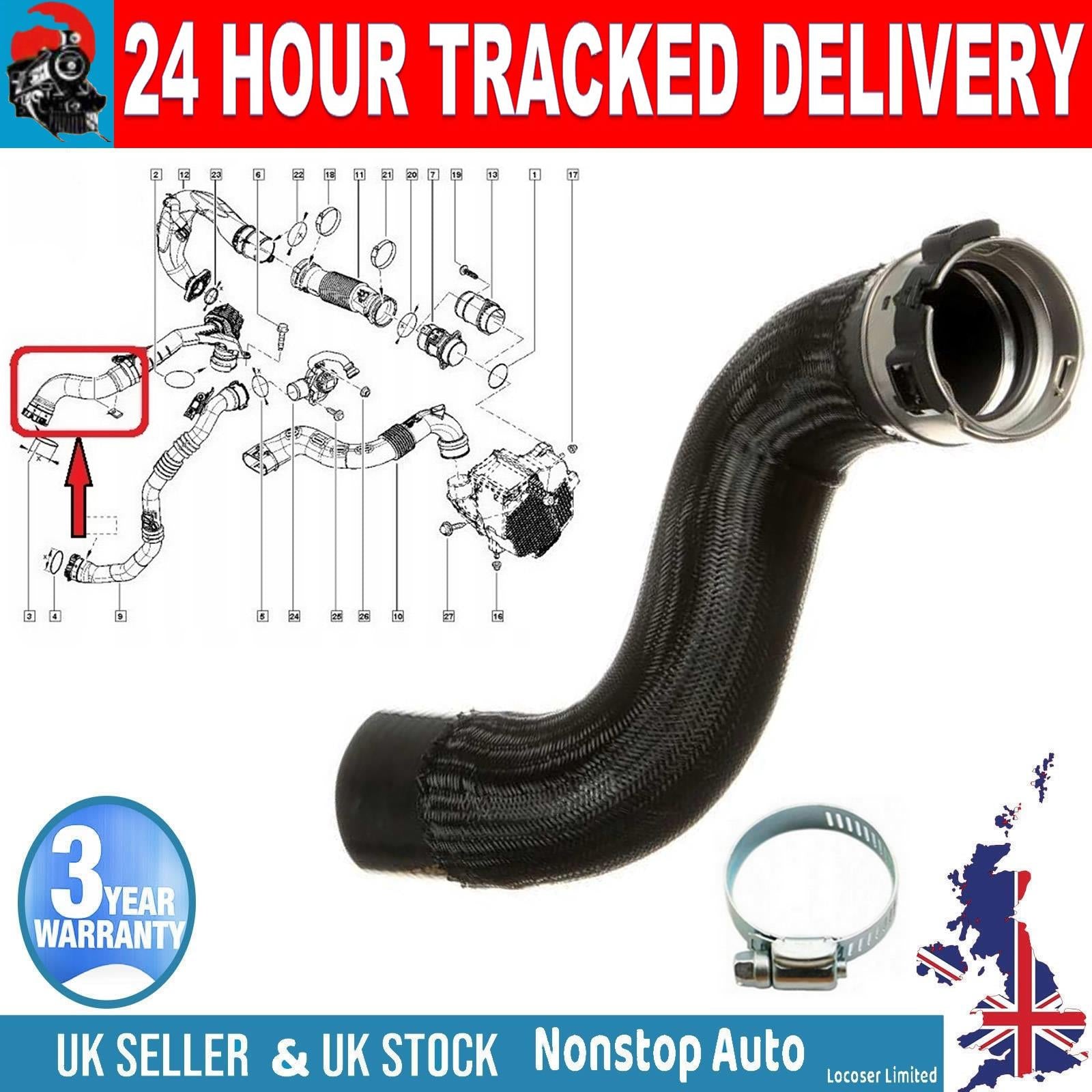 TURBO INTERCOOLER HOSE PIPE  LARGE  FOR RENAULT MEGANE III FLUENCE SCENIC 1.5 DCI  144602487R