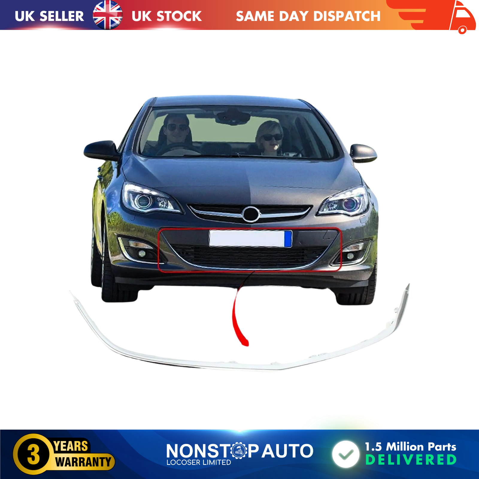 front bumper Lower Grille Chrome Frame For VAUXHALL Astra J 1322022