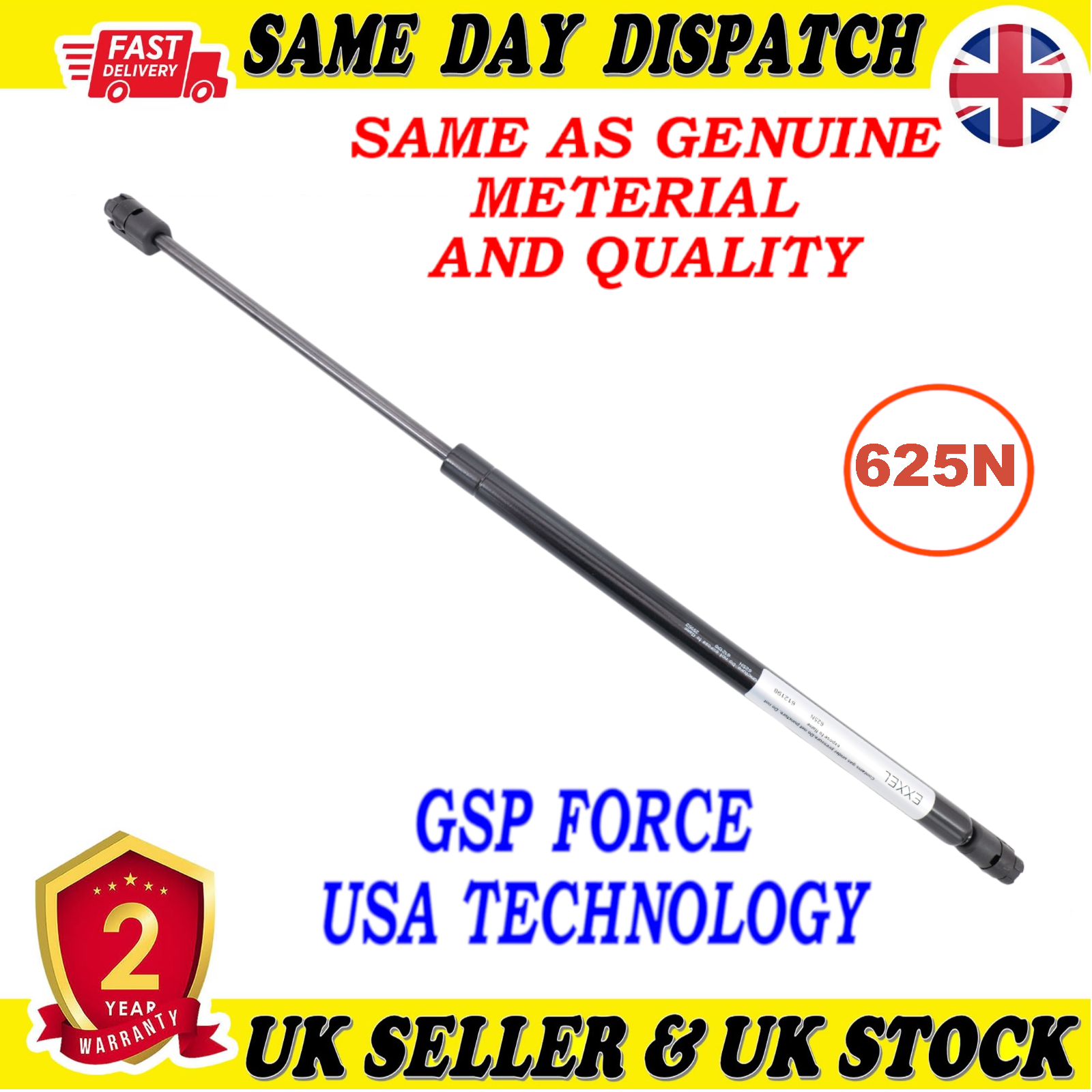 TAILGATE BOOT GAS STRUTS 625 Newton FOR RENAULT SCENIC II 8200377199