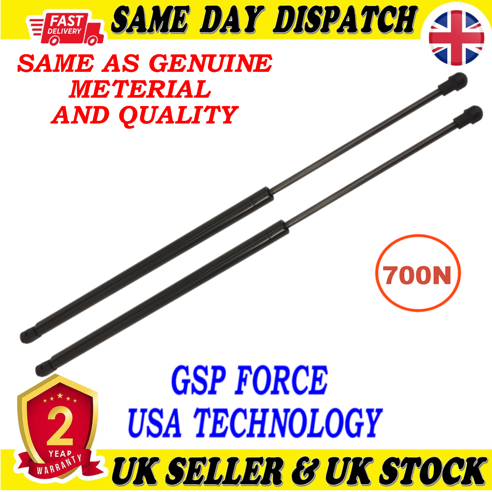 2X TAILGATE BOOT GAS STRUTS 700 Newton FOR ALFA ROMEO  159 BRERA SPIDER 60688574