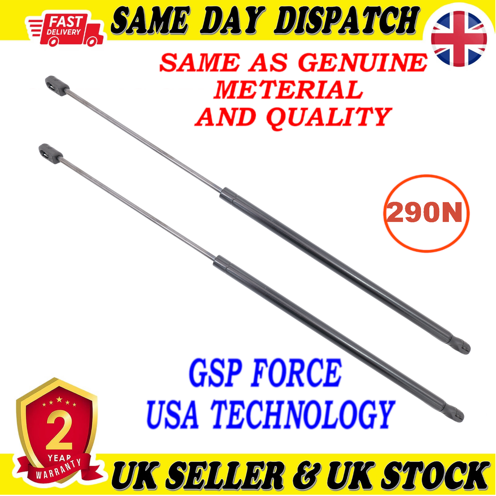 2X TAILGATE BOOT GAS STRUTS 290 Newton FOR RENAULT MEGANE III  904510002R