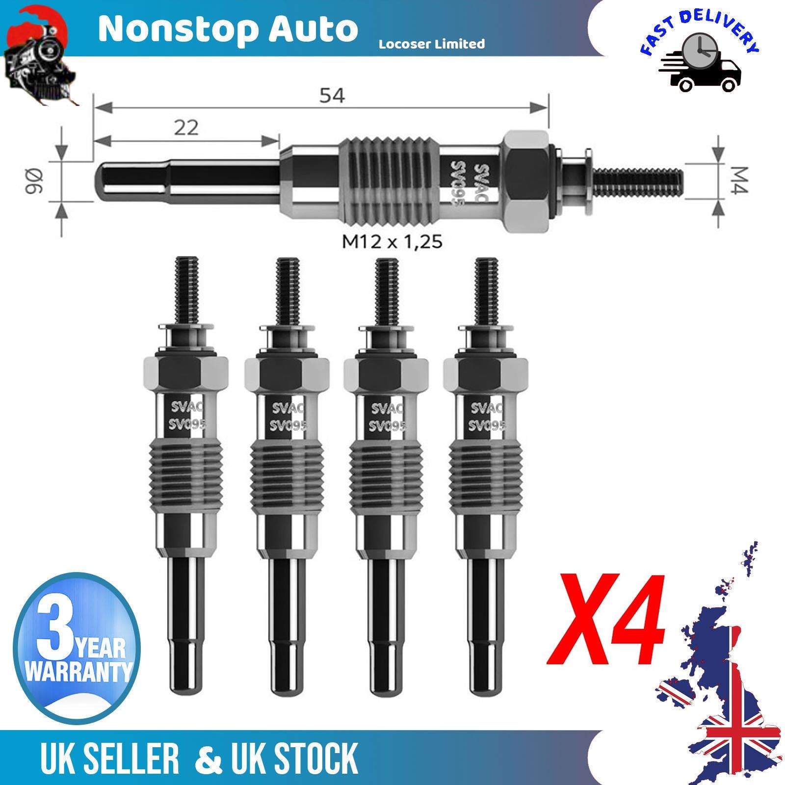 4X Glow Plugs For DAEWOO Korando Musso Rexton 11593601
