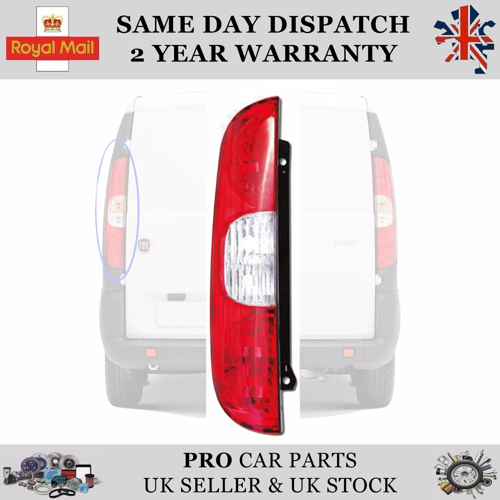 Rear Tail Light Lamp Left Without Bulb Holder for FIAT DOBLO 2006-2009 51755145