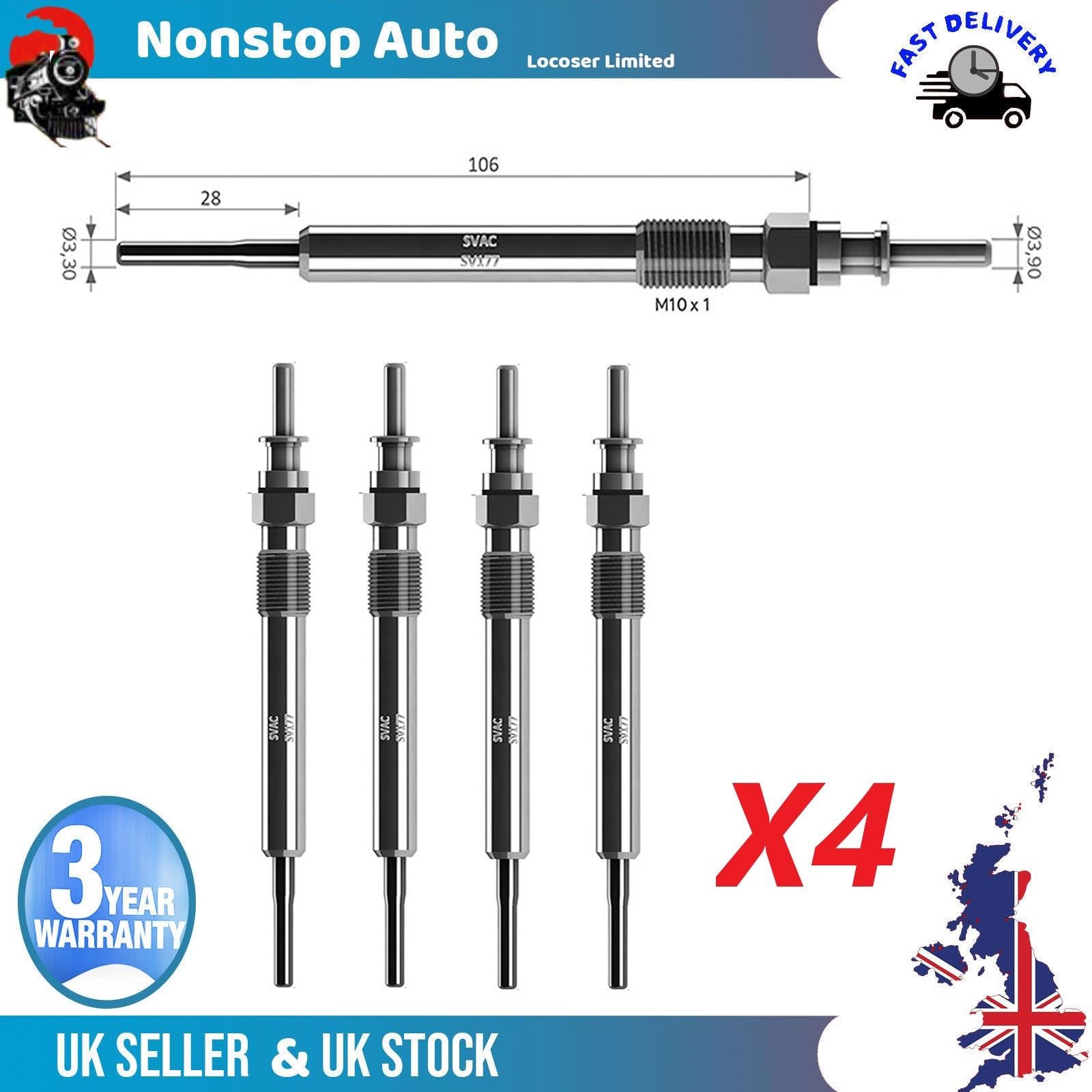 4X Glow Plugs For MINI Cooper Clubman Countryman Convertible 12230035934