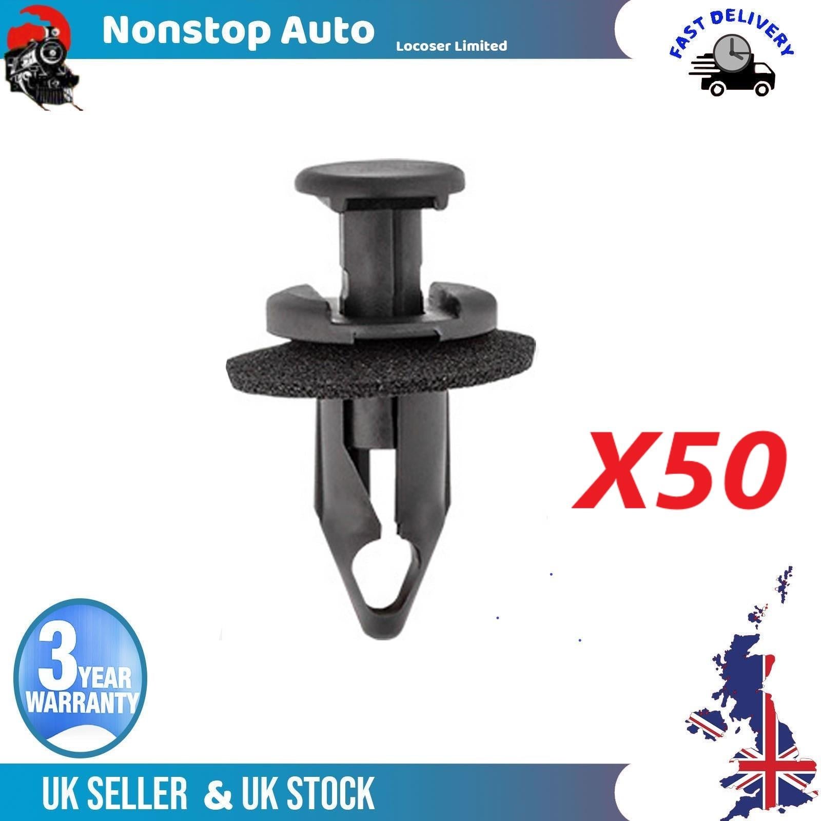 50X Push Type Retainer Trim Fastener Clips For FORD TOYOTA SUZUKI 11561878
