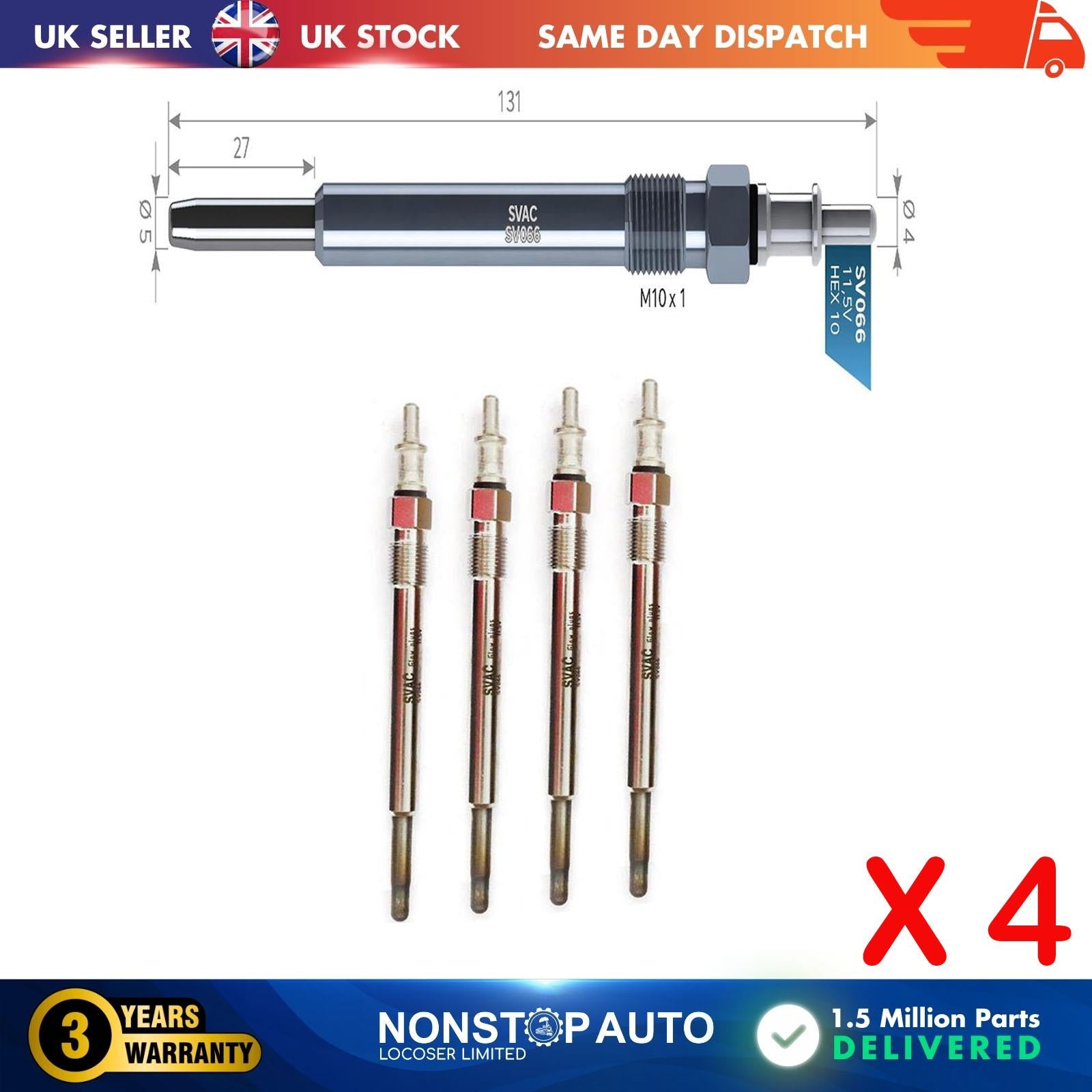 4X Glow Plugs For JEEP Grand Cherokee II 2.7 CRD 05080047AA