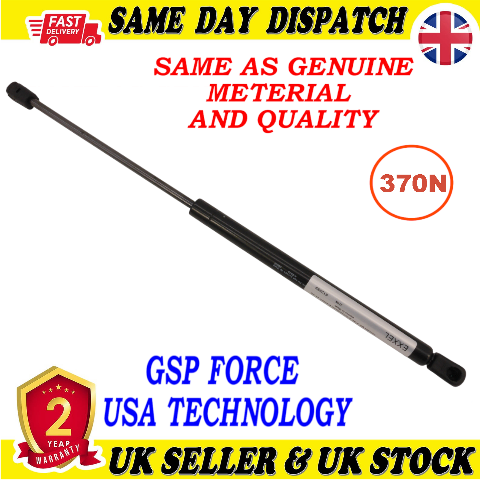 TAILGATE BOOT GAS STRUTS 370 Newton FOR VAUXHALL COMBO C CORSA C AUDI V8 RENAULT CLIO 441827551