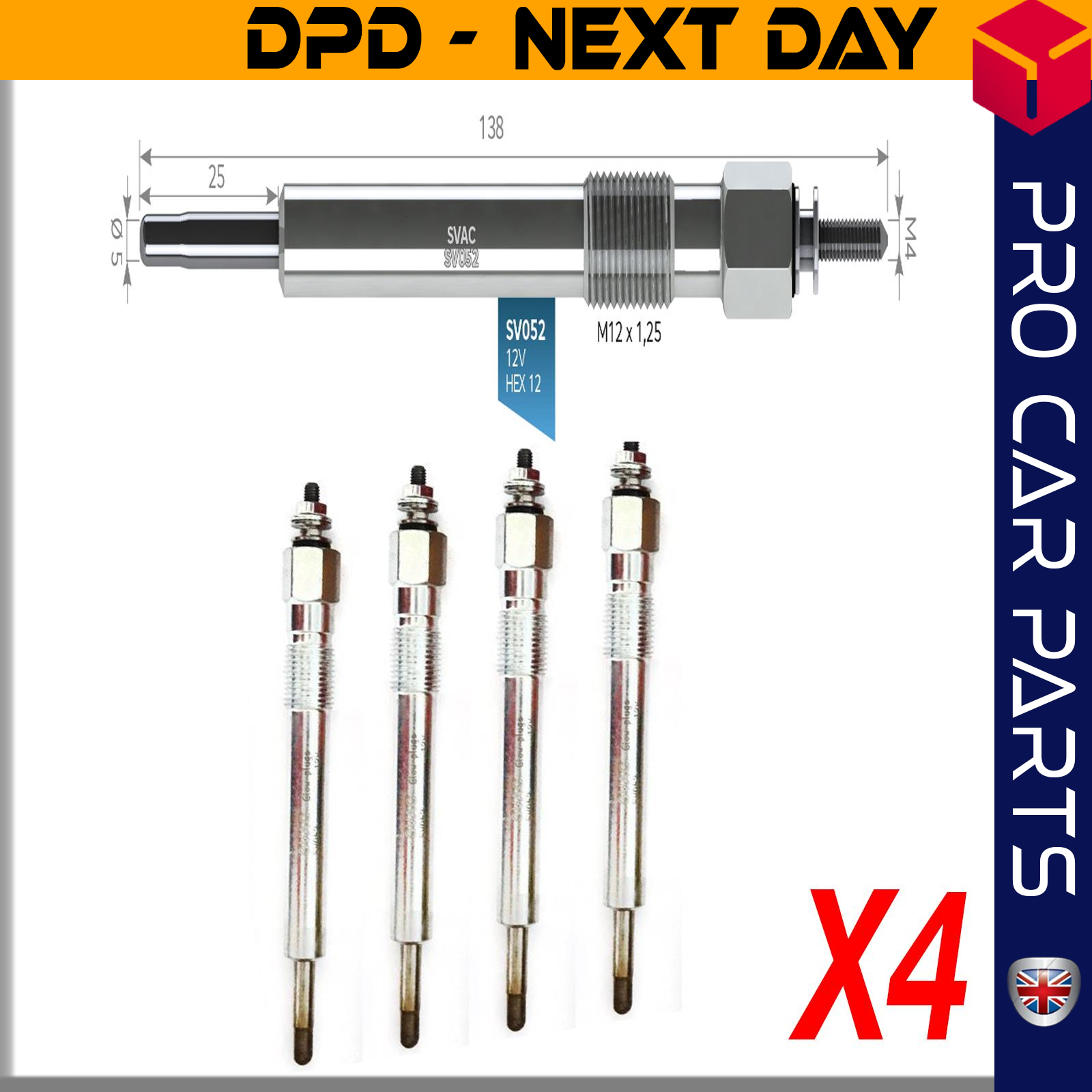 4 X ISUZU NKR 11 V / OPEL CAMPO 2.5D-TD FRONTERA 2.8 TDI / PEUGEOT J.9-J10 KARSAN Glow Plug