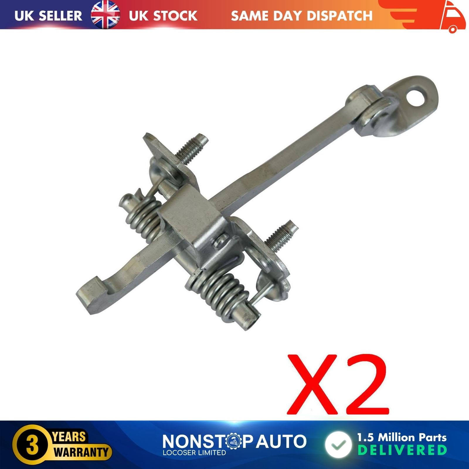2 X Front Door Hinge Stop Check Strap Limitery Right and Left Side Fits RENAULT Kangoo II 824308607R