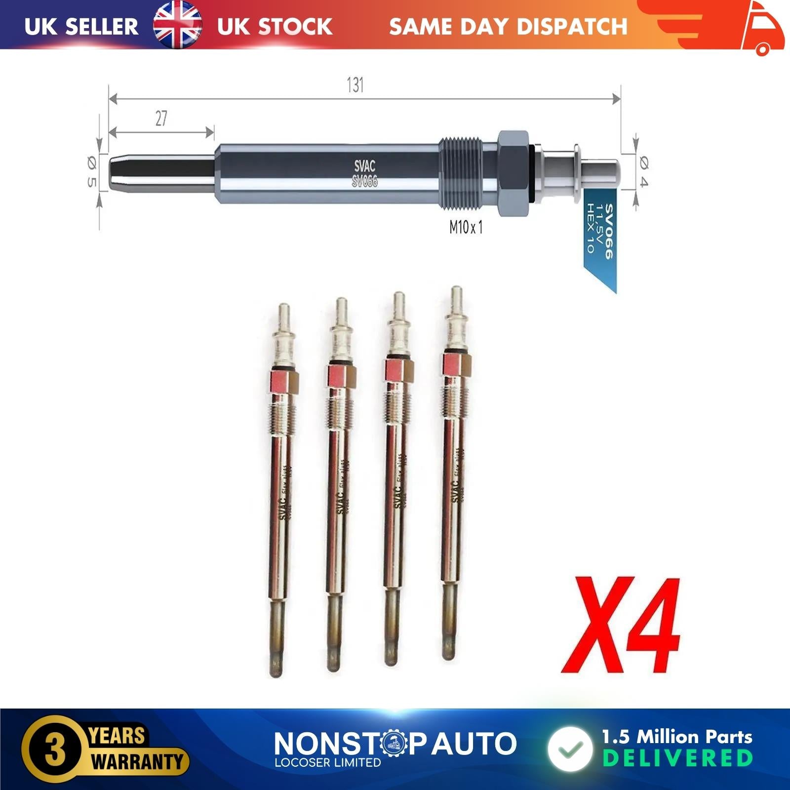4X Glow Plugs For MERCEDES C E S G V CLC CLK Viano Vito Sprinter A0011592801