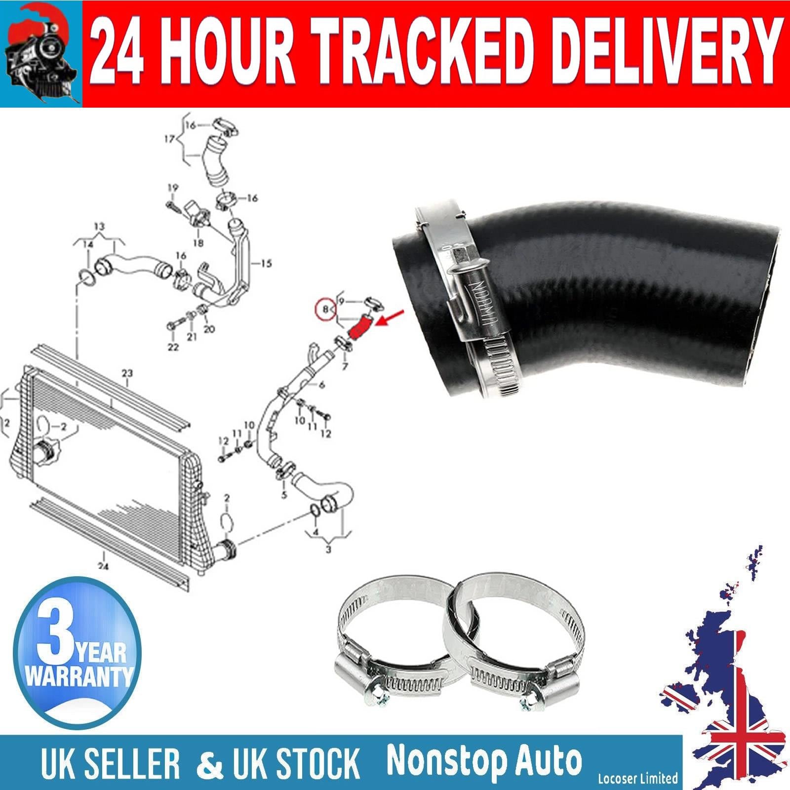 TURBO INTERCOOLER HOSE PIPE FOR AUDI A3 TT Roadster SEAT ALTEA LEON TOLEDO III SKODA OCTAVIA II SUPERB II YETI VW BEETLE EOS GOLF PLUS V VI JETTA III IV PASSAT SCIROCCO III TIGUAN  1K0145828S
