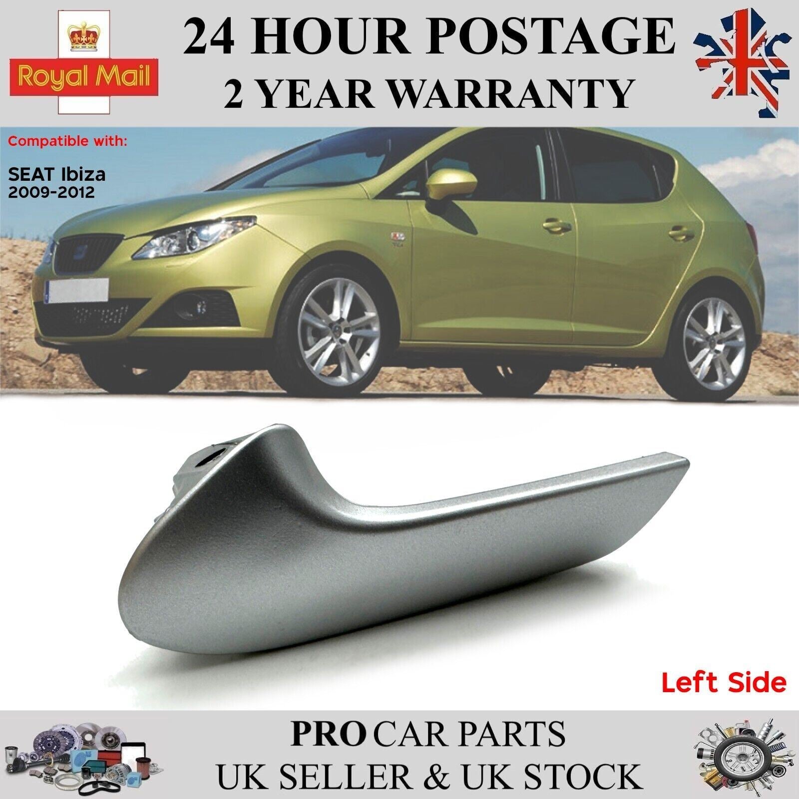 Interior Door Handle Front Left For Seat Ibiza 2009-2012 6J1837113A