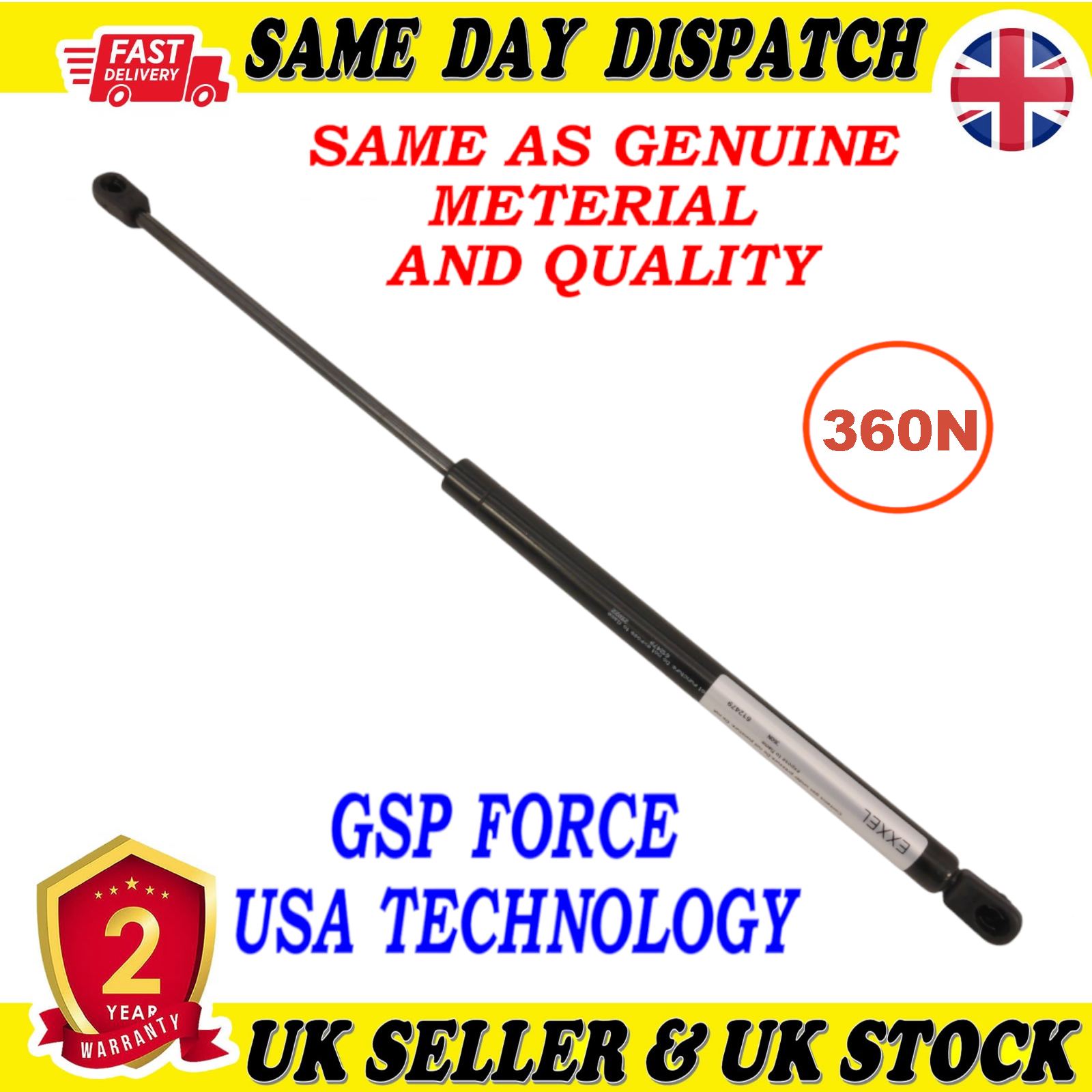 TAILGATE BOOT GAS STRUTS 360 Newton FOR NISSAN MICRA III 90450AX000