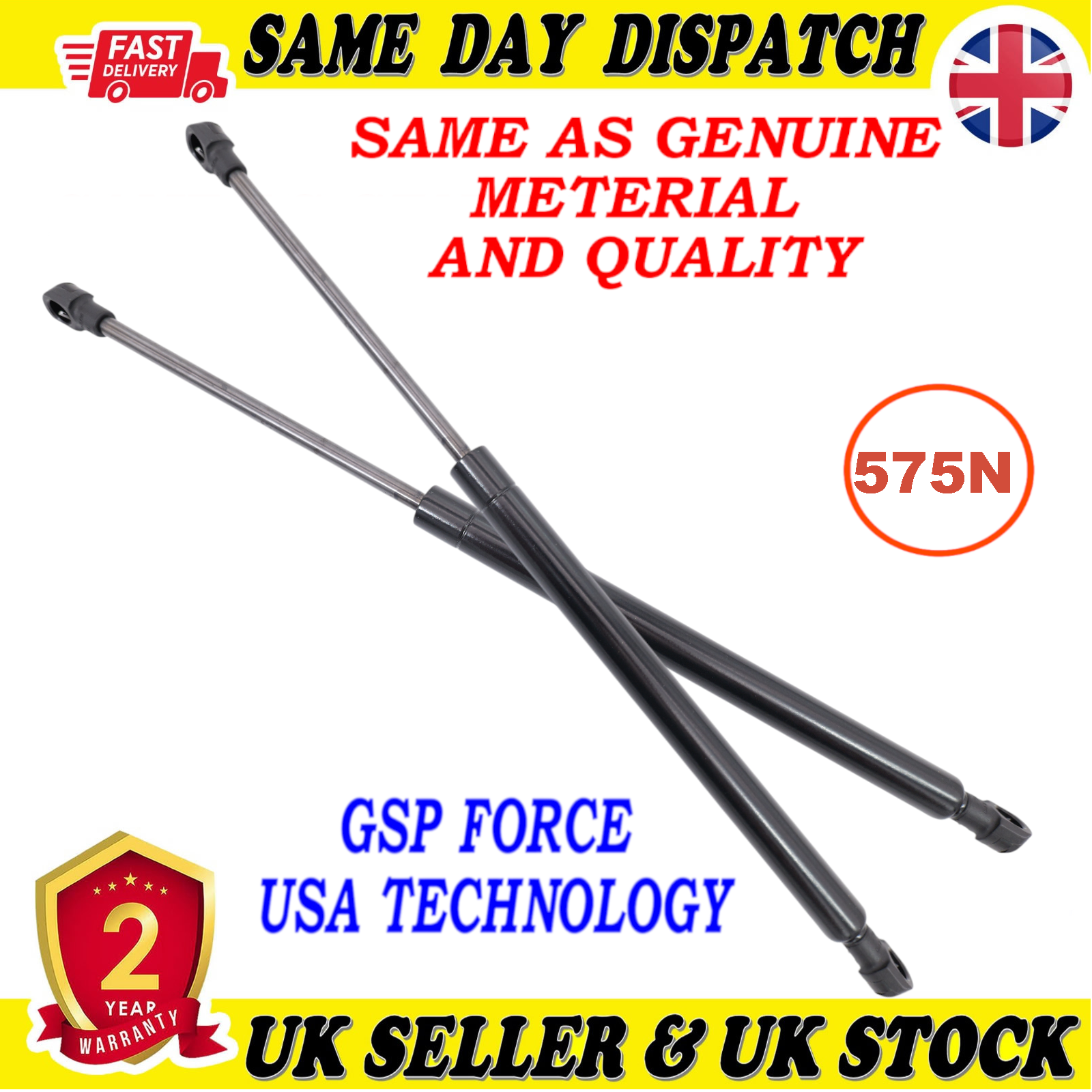 2X TAILGATE BOOT GAS STRUTS 575 Newton FOR DACIA RENAULT DUSTER 904522228R