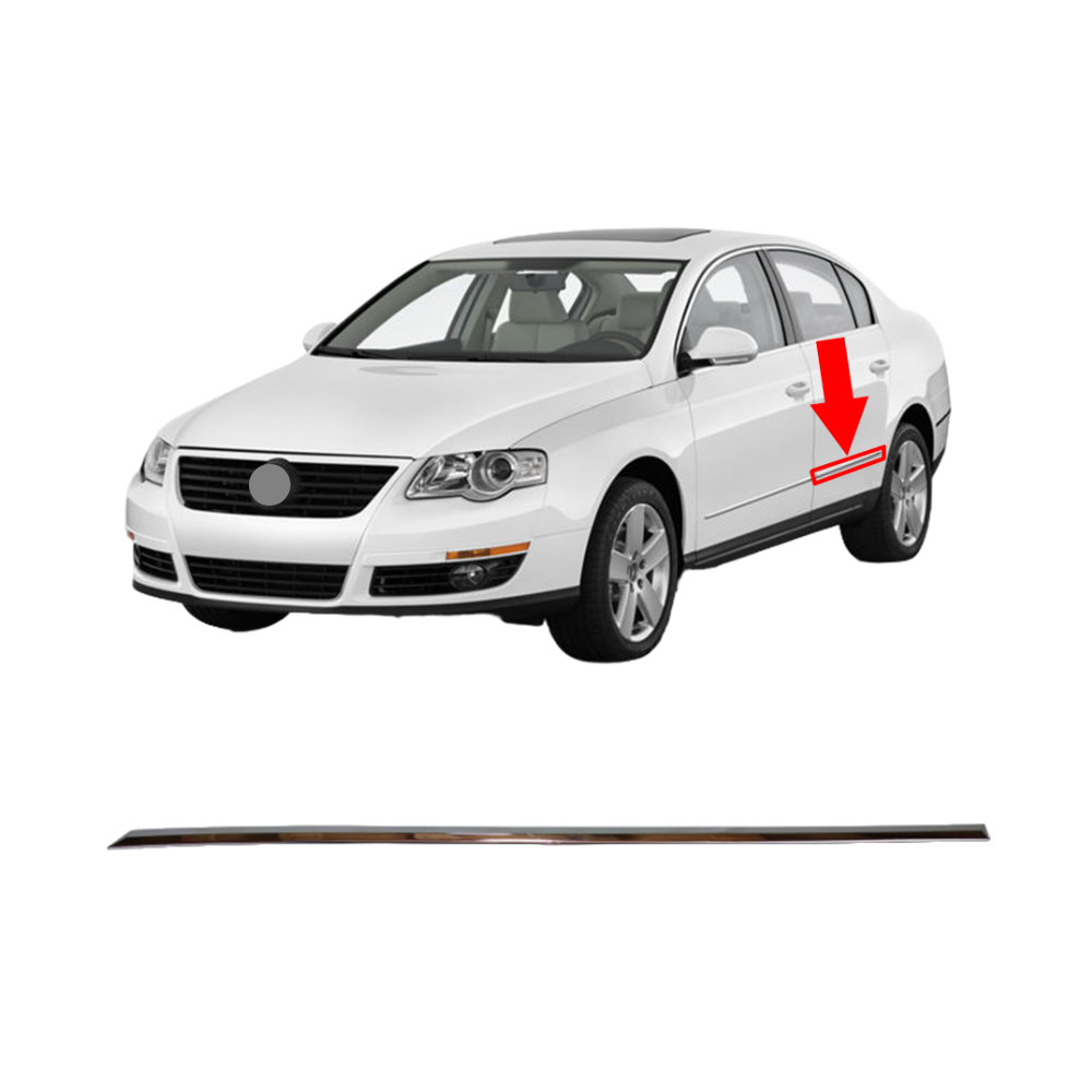 VOLKSWAGEN PASSAT REAR DOOR PANEL TRIM MOULDING STRAP CHROME LEFT 3C0 853 753 C (2005-2011)