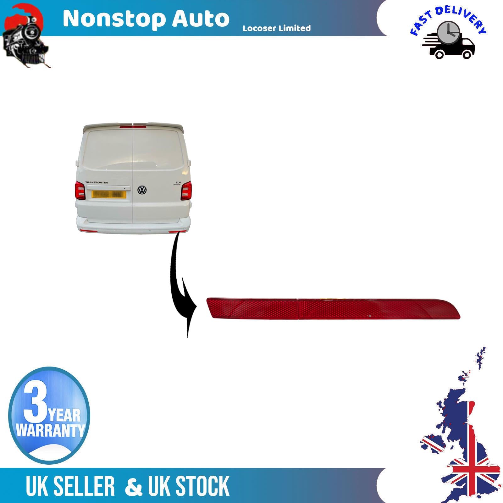 Rear Right bumper reflector VW Transporter T5 - 7E0945106A