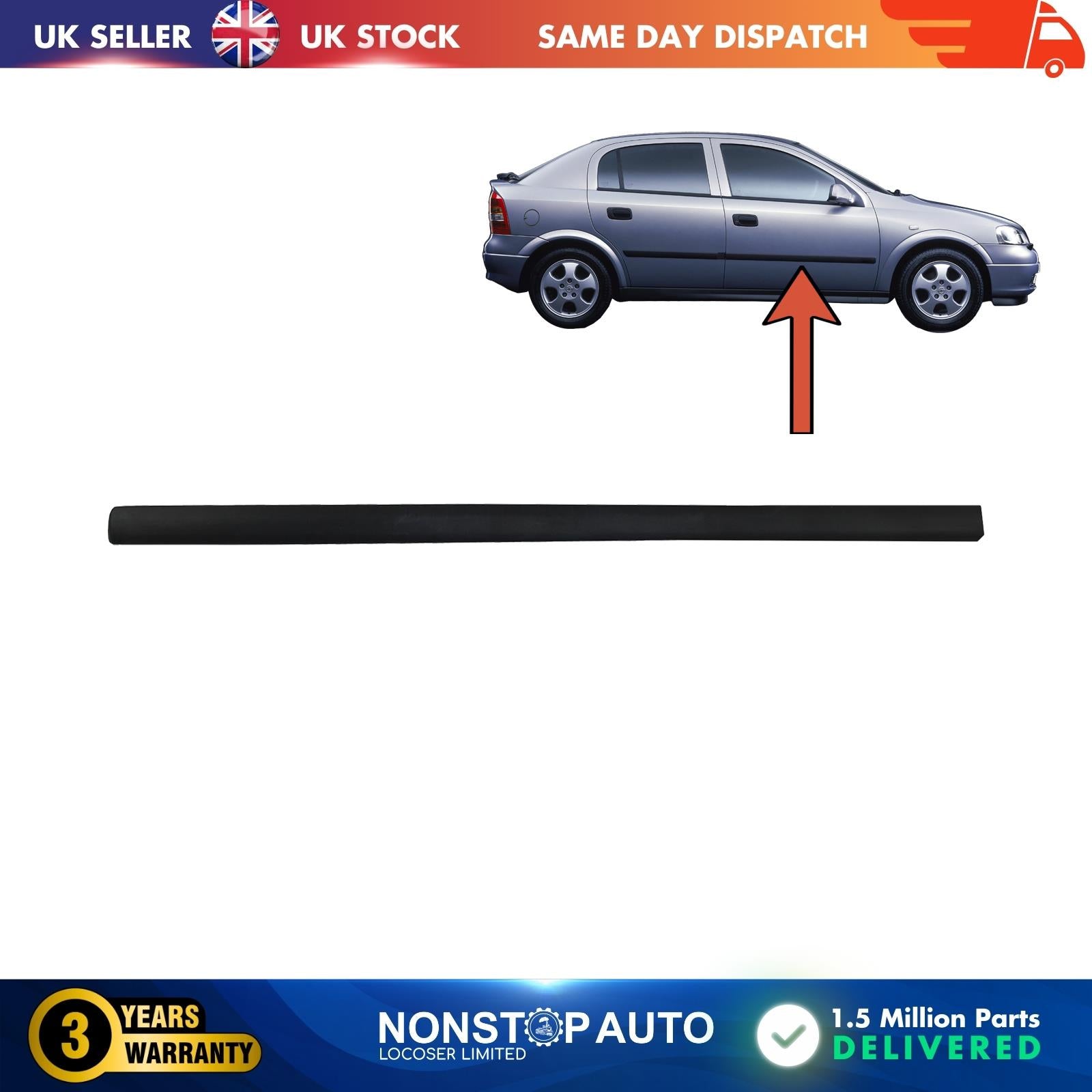 Front Door Panel Trim Moulding Strap Right Side Vauxhall Opel Astra G 172956
