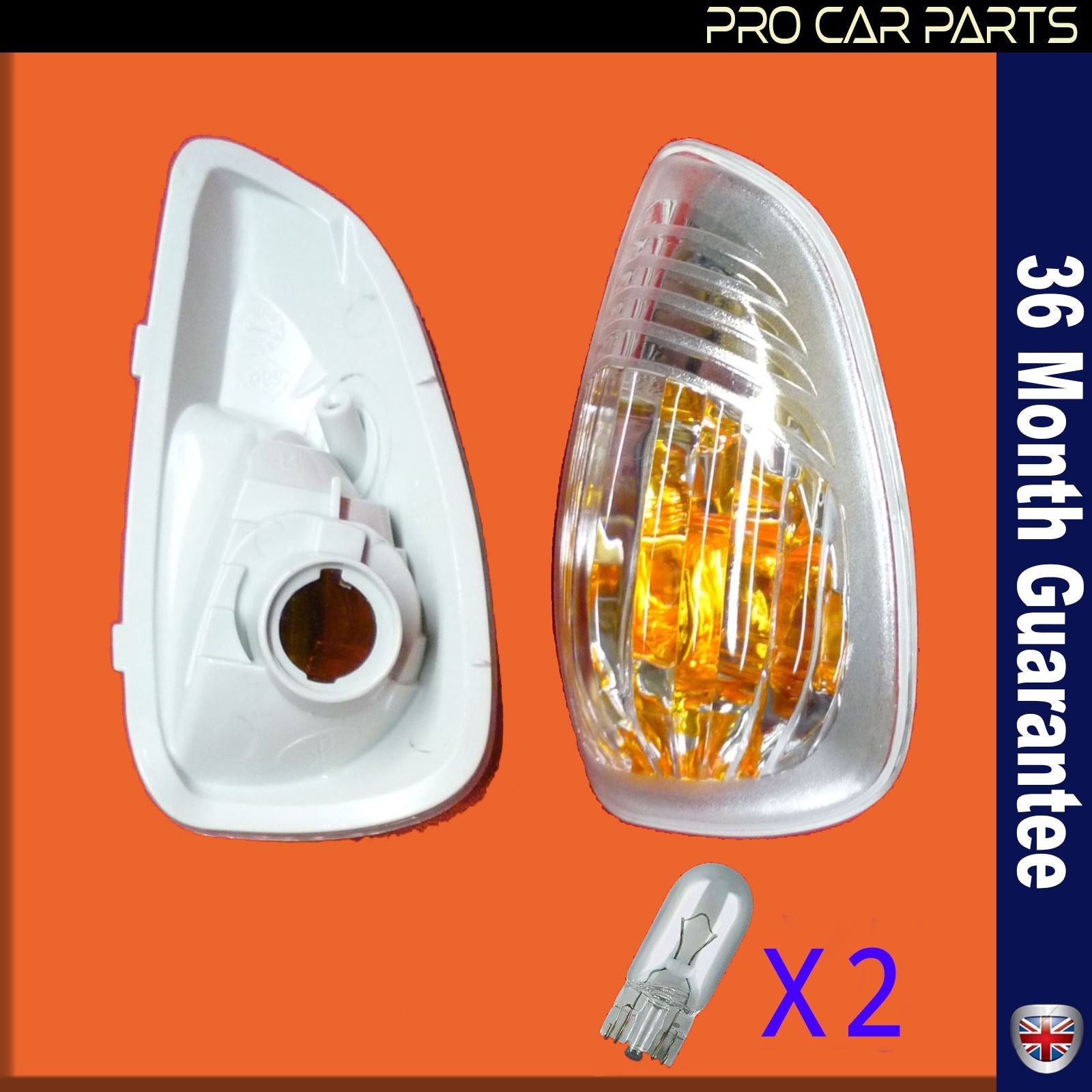 Door Wing Mirror Indicator Repeater  lens With Bulb Right For NISSAN NV400