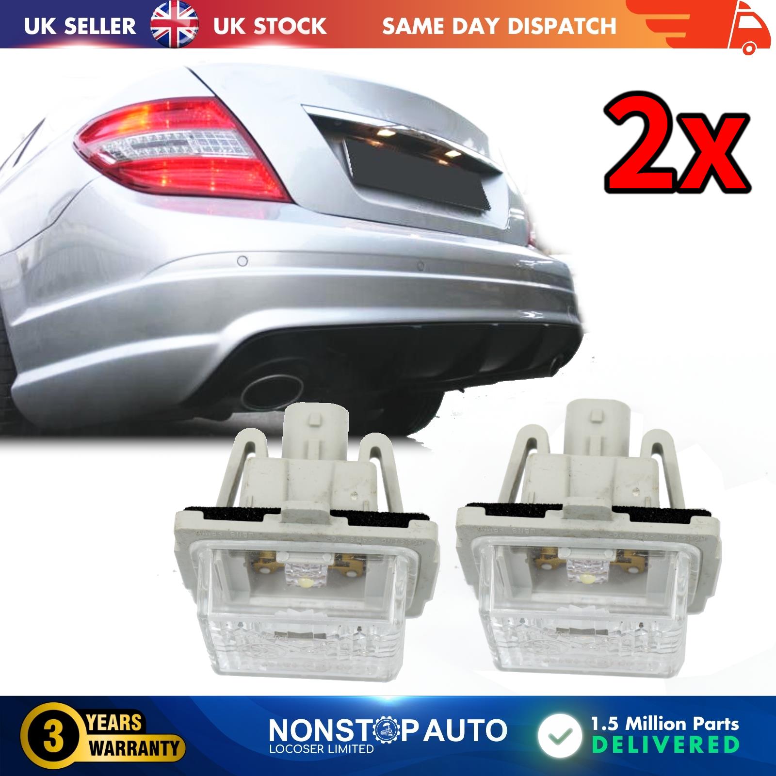 2x LICENCE NUMBER PLATE LIGHT LAMP LED FOR MERCEDES C Class W204 S204 2218200856
