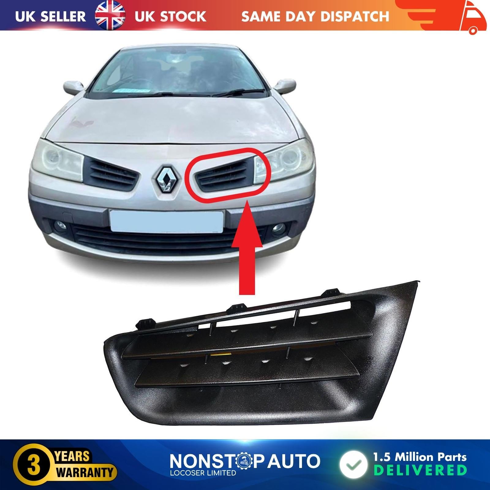 Front Bumper Grill Panel Left Fits RENAULT Megane (06-08) 7701474478