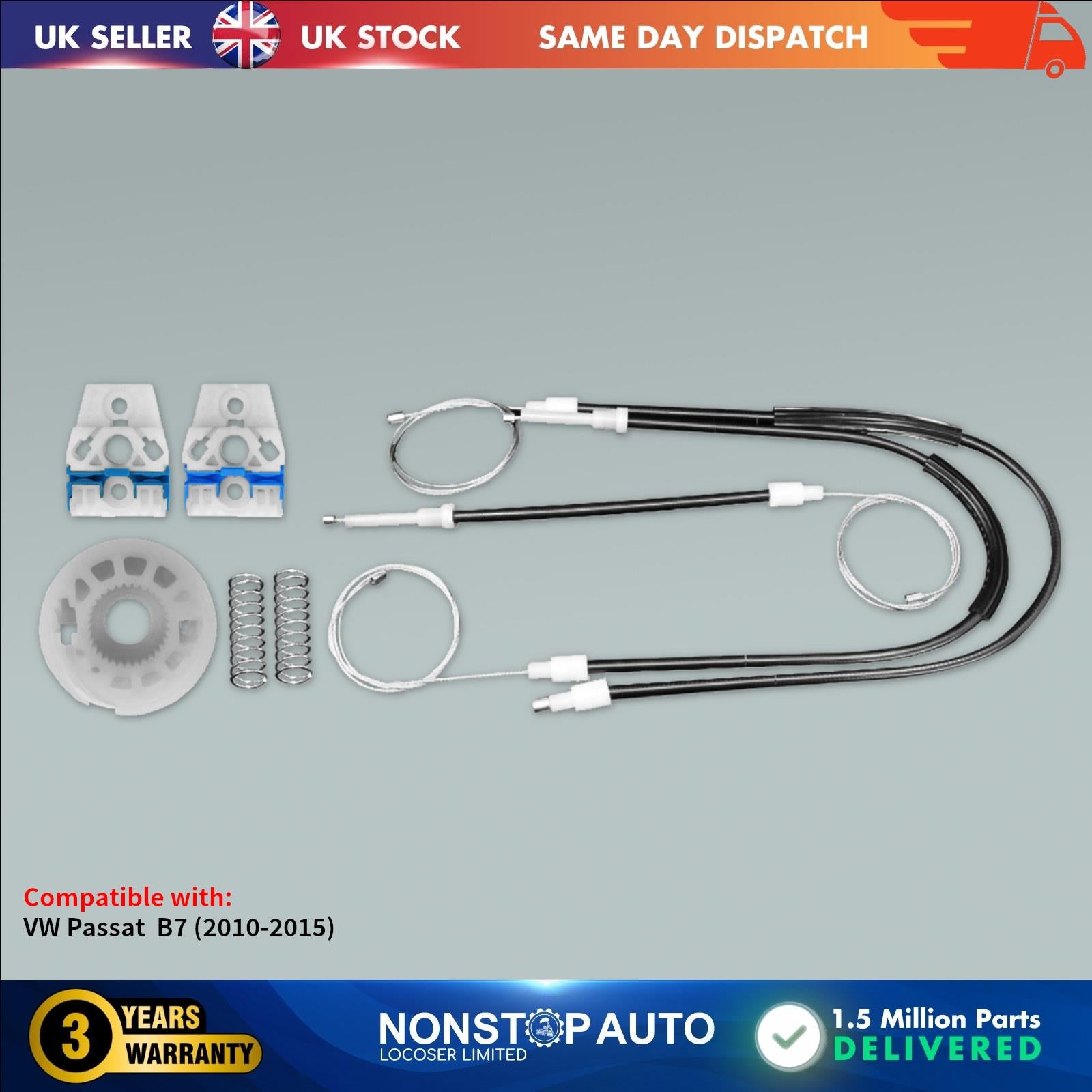 Fits VW Passat B7 Window Regulator Repair Kit Front Left  Side 3C1837461
