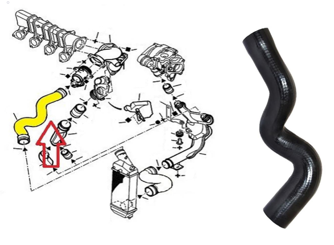 TURBO INTERCOOLER HOSE PIPE FOR PEUGEOT 307 2.0 Hdi 0382W8