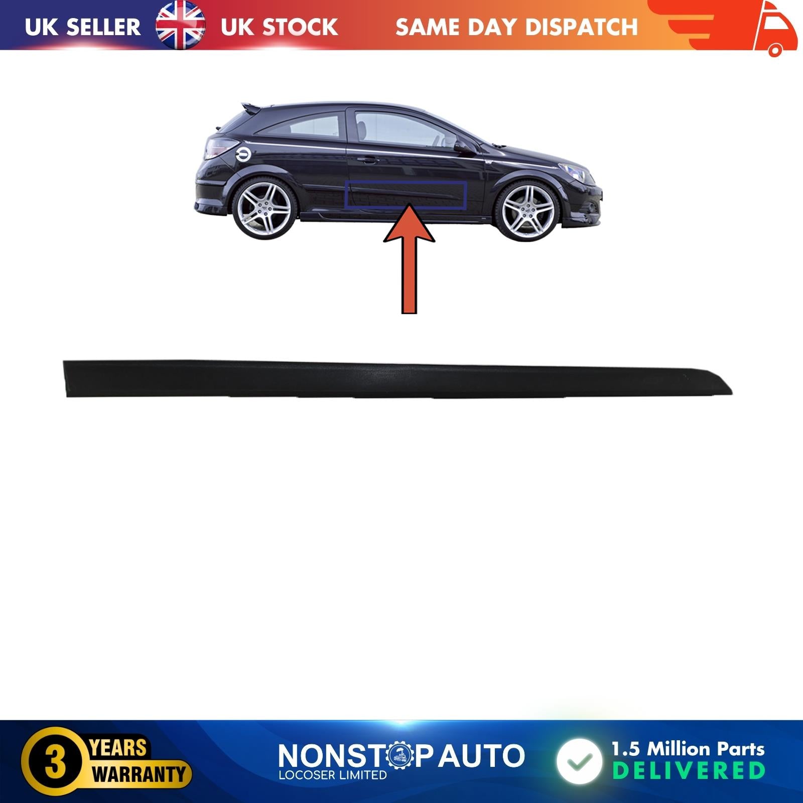 Front Door Moulding Panel Strap Right Side Vauxhall Opel Astra H 5172408