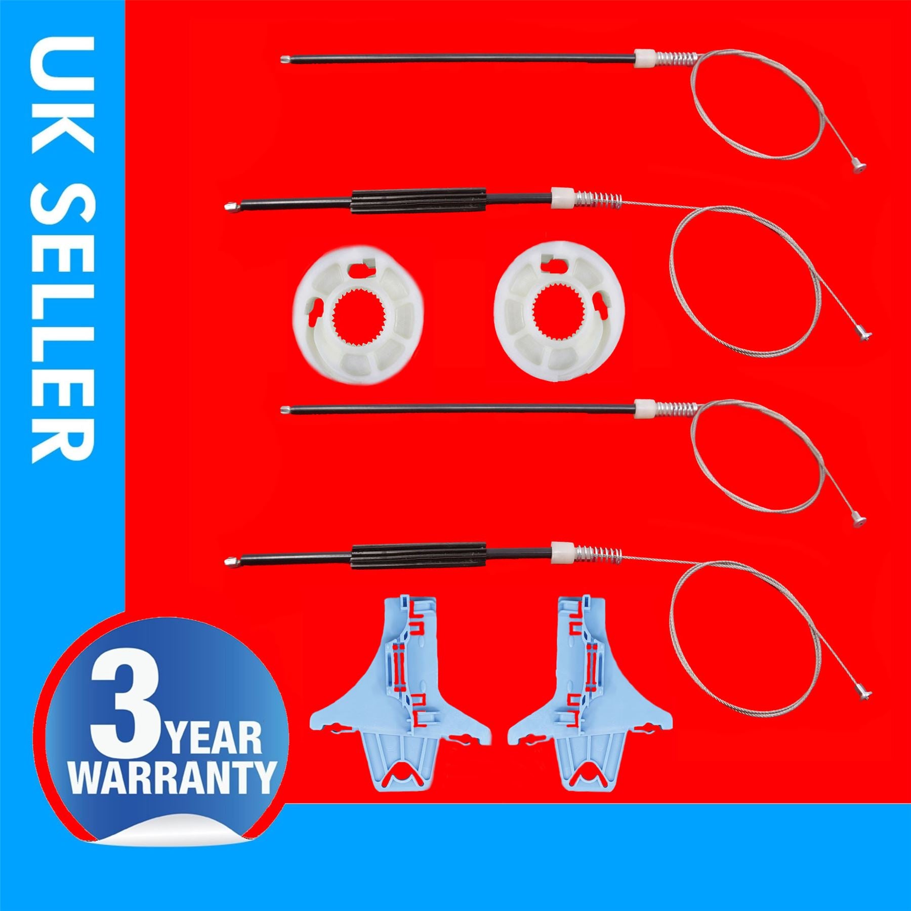 2X Window Regulator Repair Kit Left & Right Side Fits Volkswagen Polo