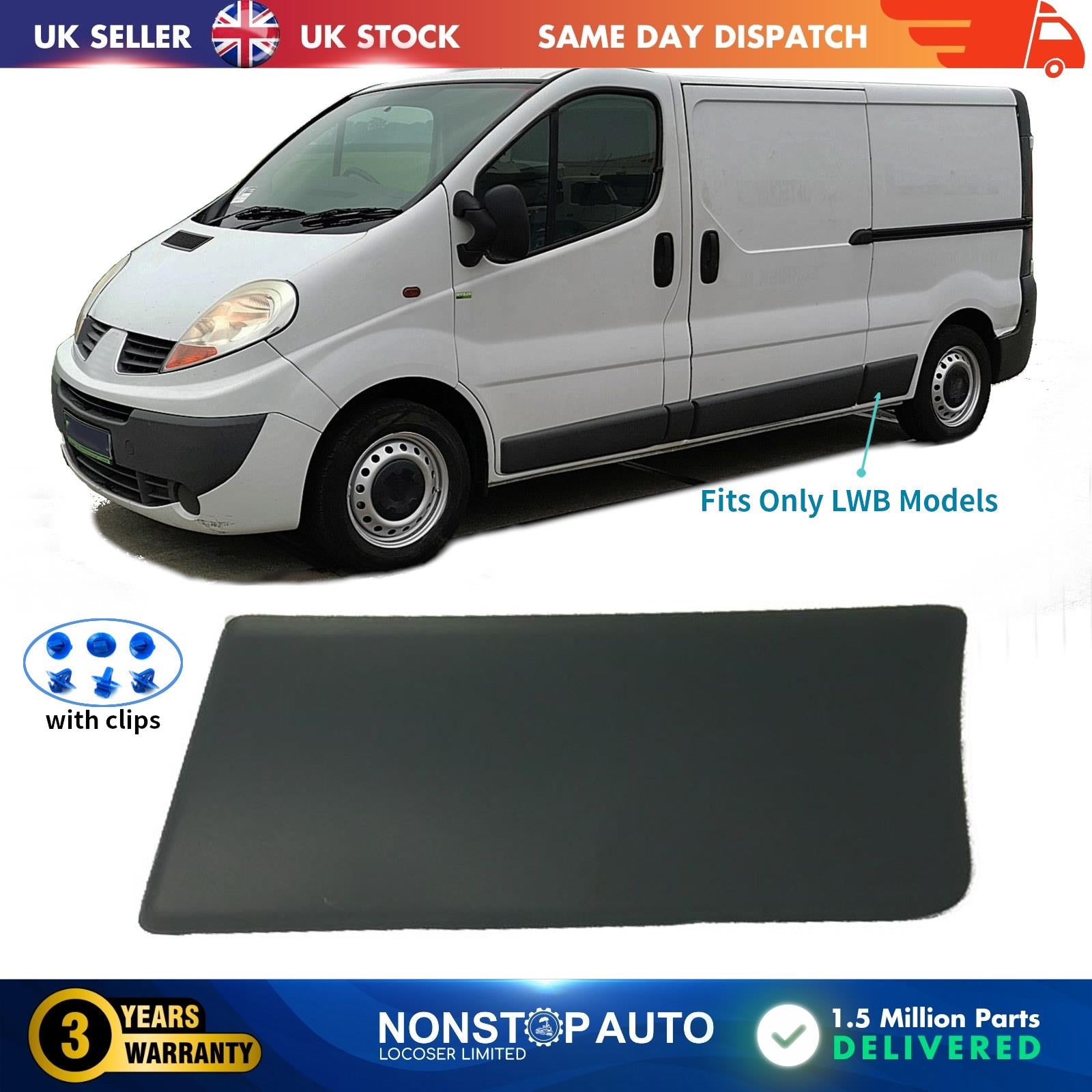 Door Panel Moulding Rear Left Side Fits Nissan Primastar