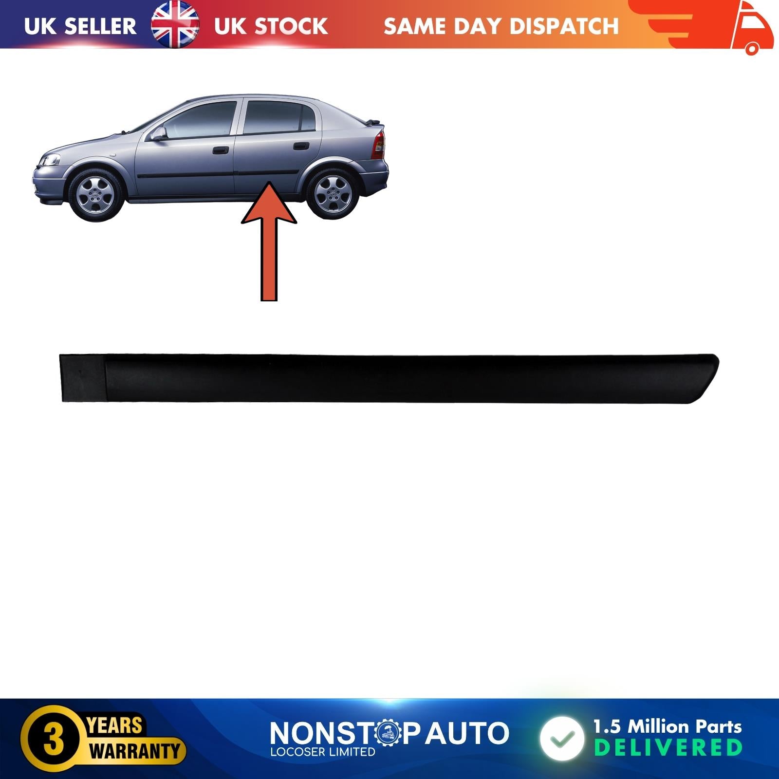 Rear Door Panel Trim Moulding Strap Vauxhall Opel Astra G 172953