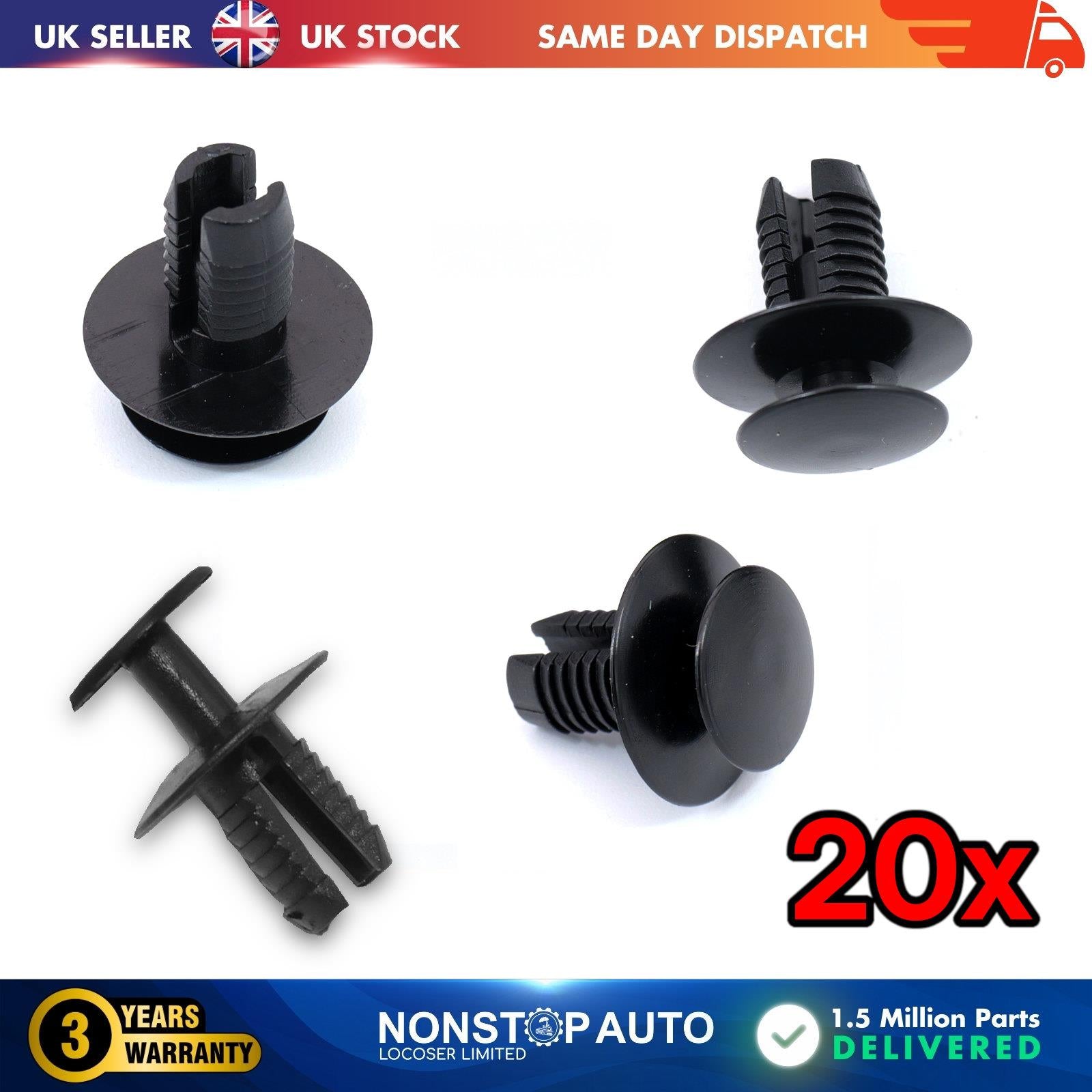20x Wheel Arch Lining Splash Guard Trim Clips For BMW MINI MERCEDES VOLVO 2019900292