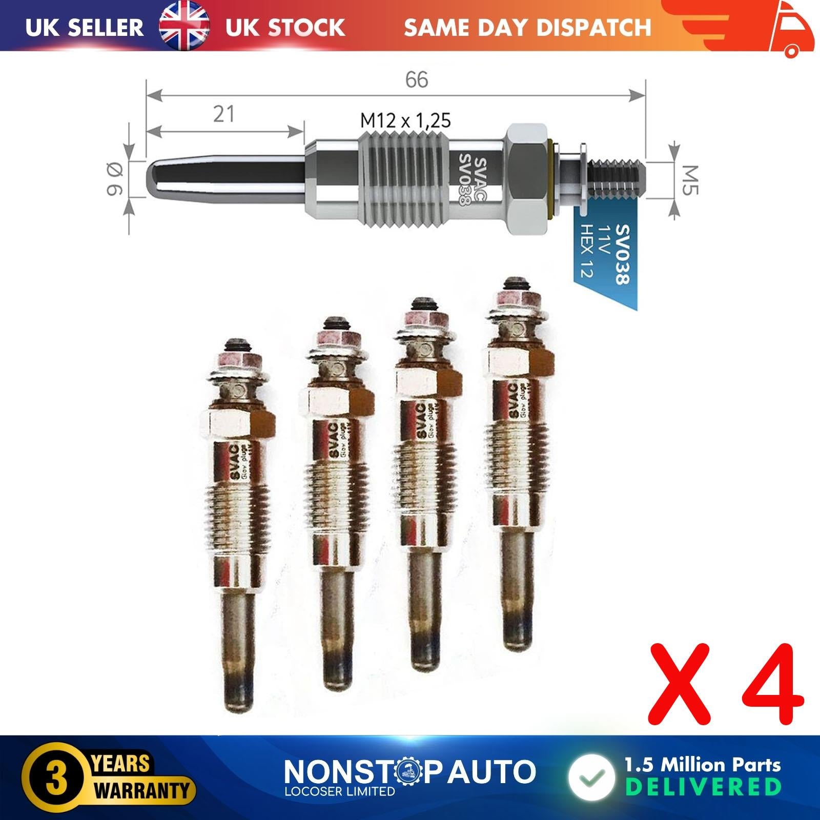 4X Glow Plugs For IVECO Daily II 89FF6M090AA