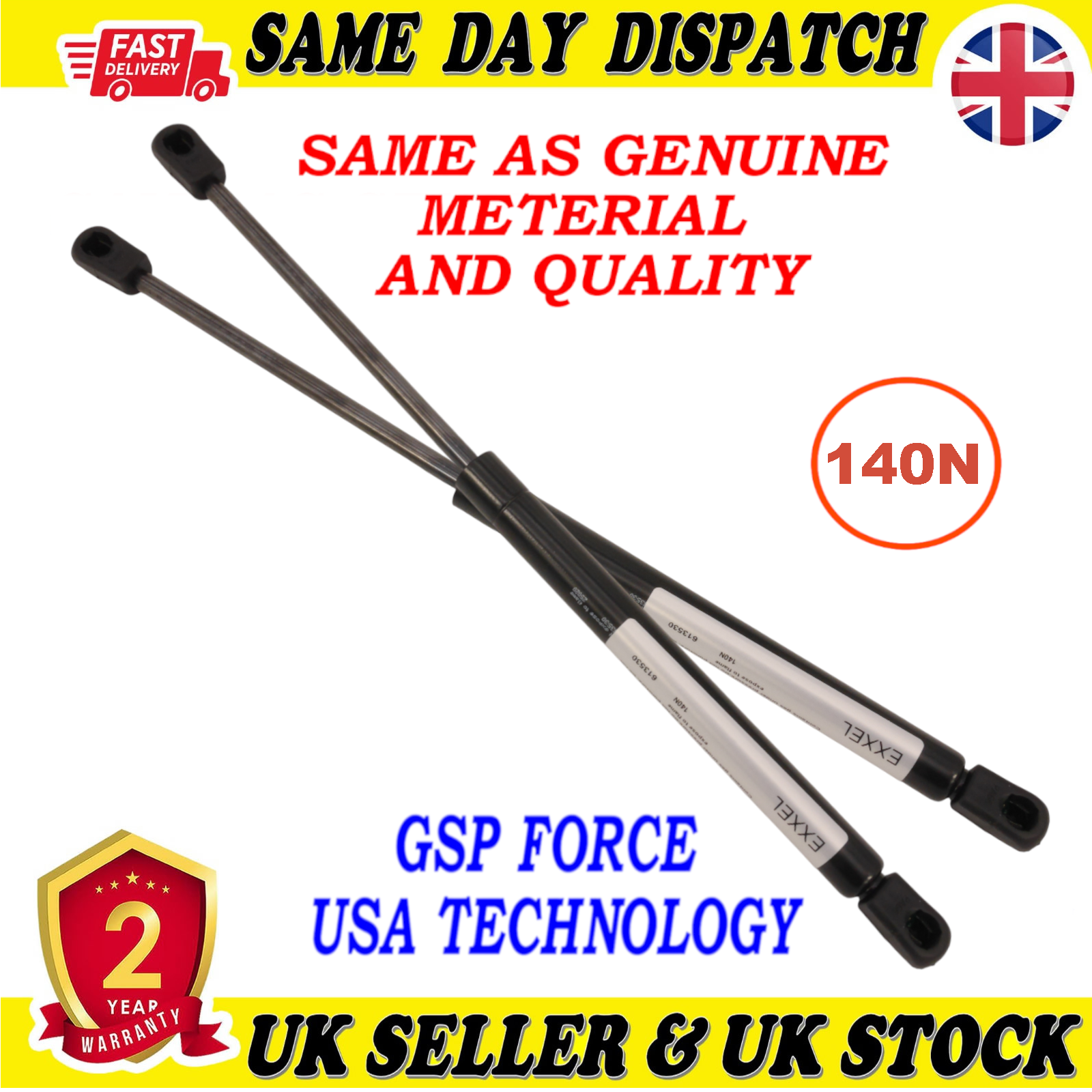 2X TAILGATE BOOT GAS STRUTS 140 Newton FOR HYUNDAI TUCSON iX35 871702E020