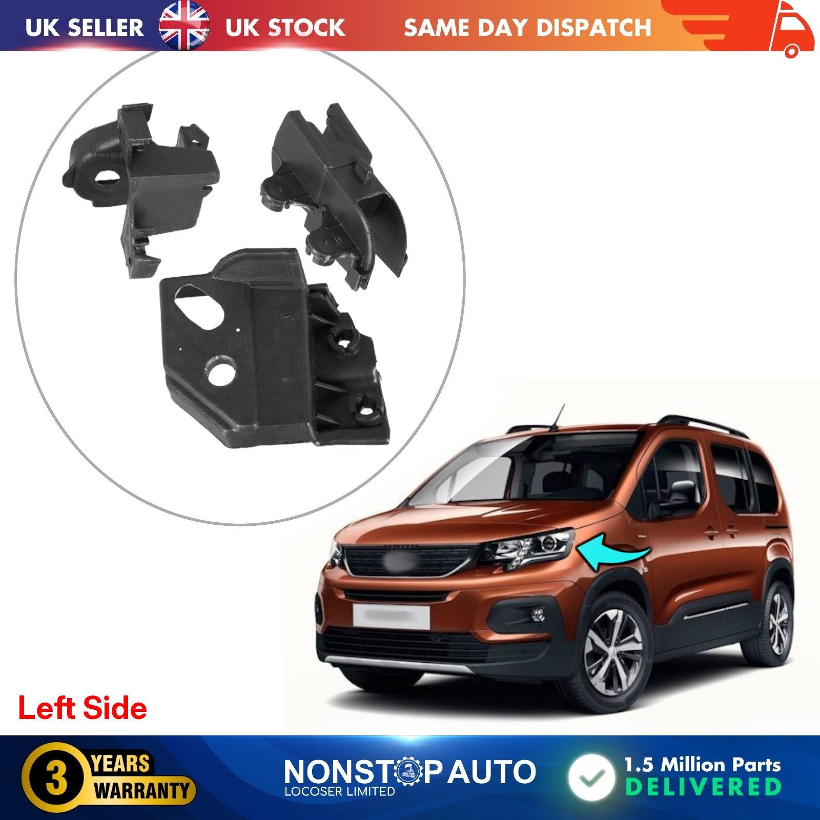 Headlight Repair Kit Bracket Mount Left For PEUGEOT Partner Rifter 2019 on