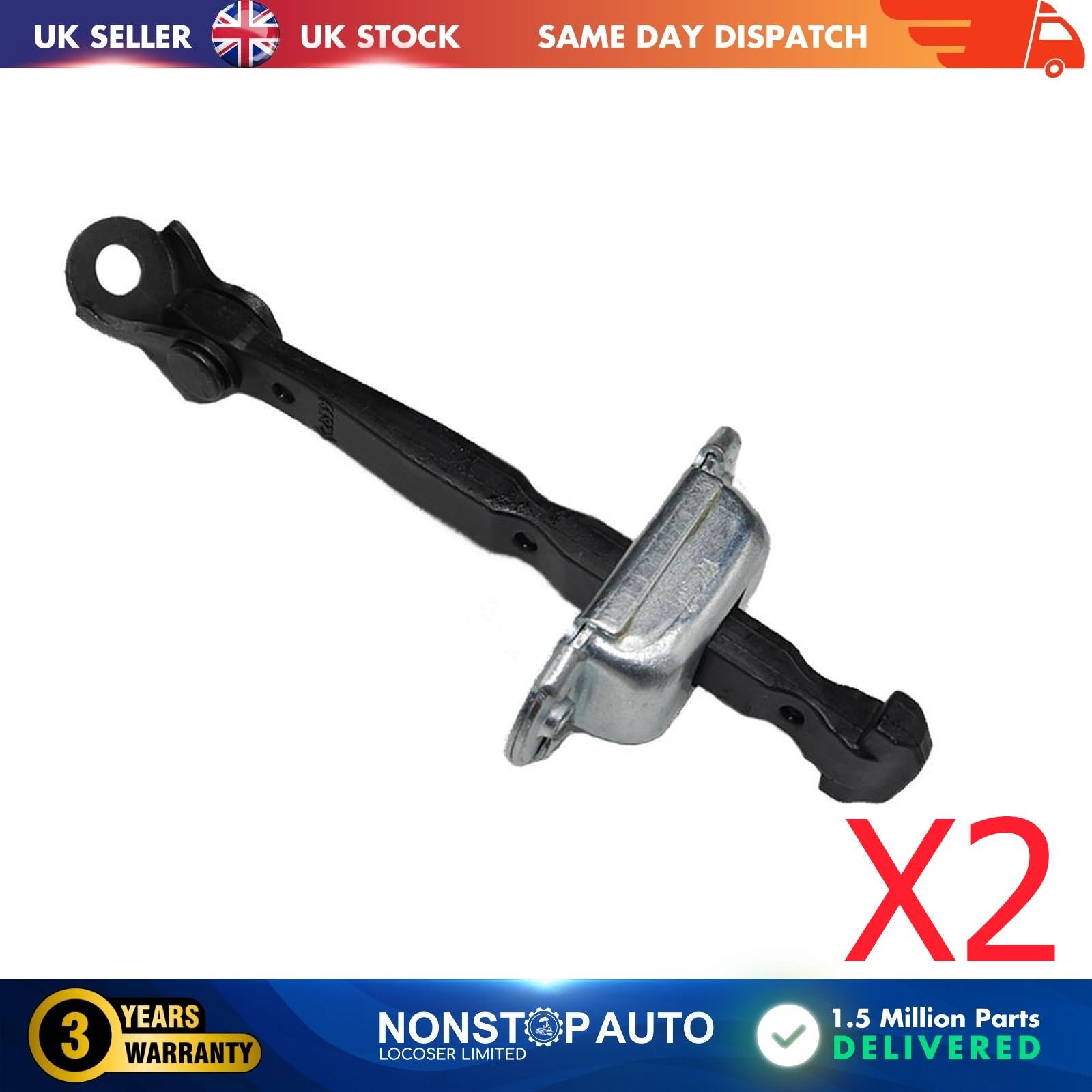 2 X Front Door Hinge Stop Check Strap Limitery Right and Left Side Fits HONDA Civic X 72380TBAA01