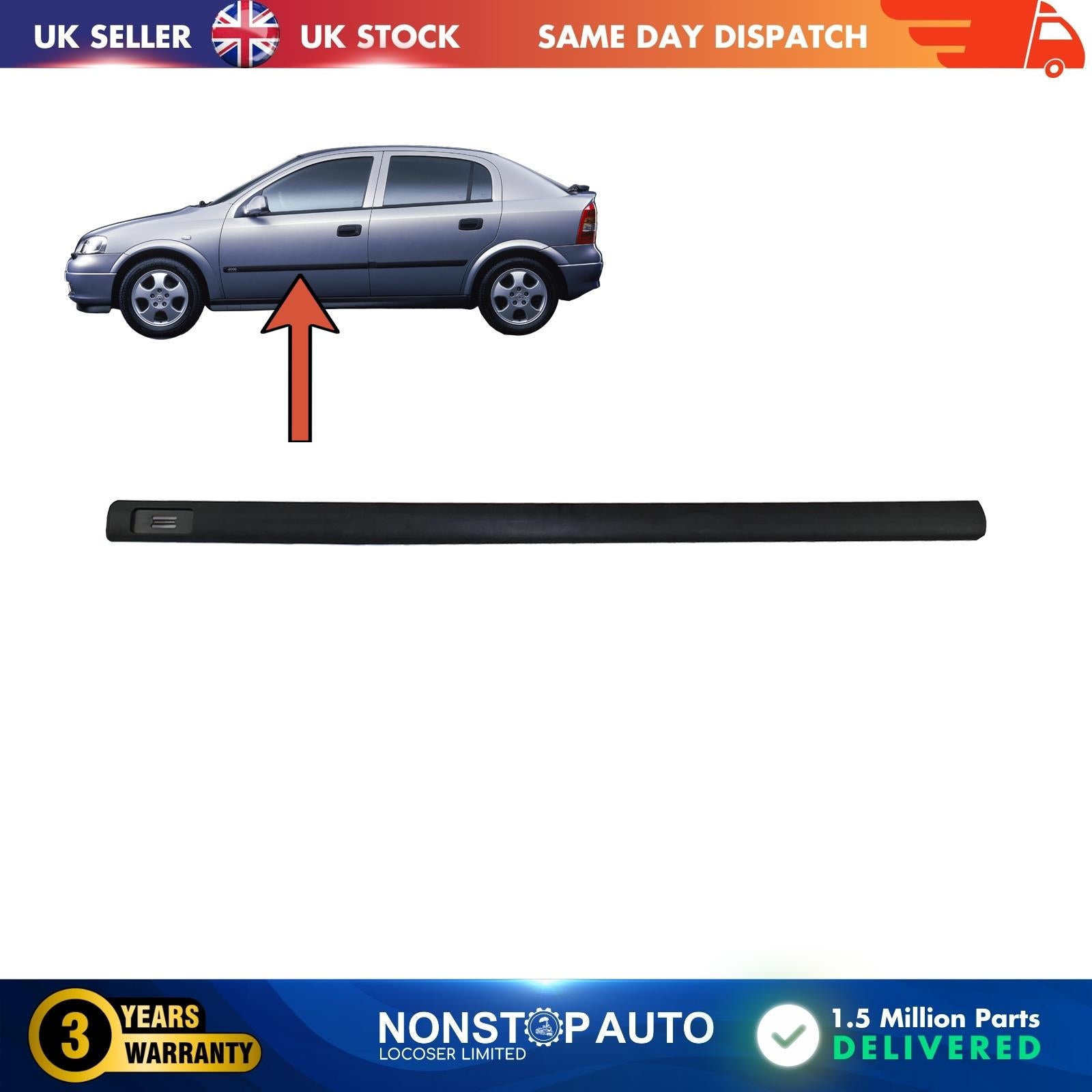 Front  Door Panel Trim Moulding Strap Left Side Vauxhall  Opel Astra G 172951