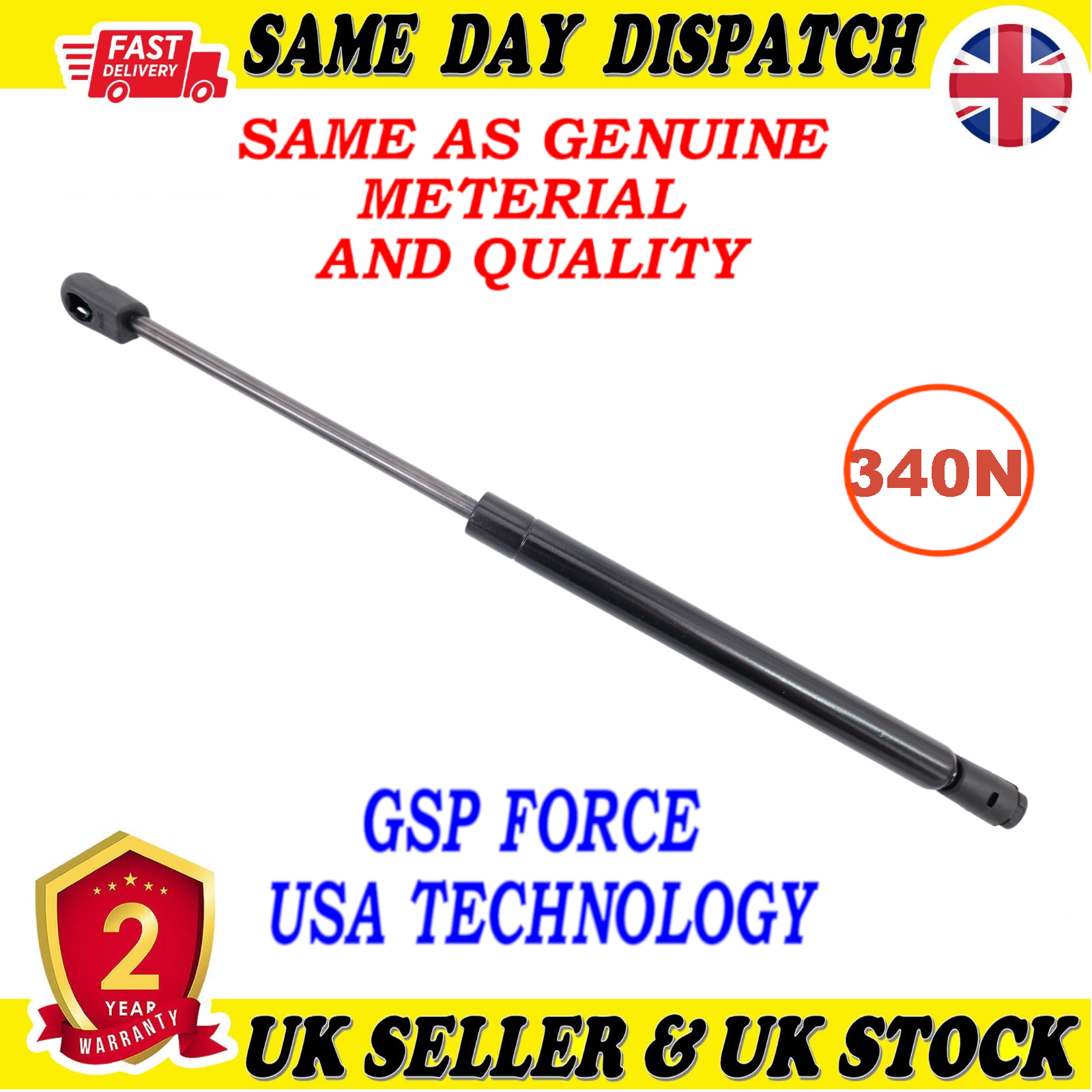 TAILGATE BOOT GAS STRUTS 340 Newton FOR RENAULT CLIO II SUZUKI ALTO VII 81850M68K00