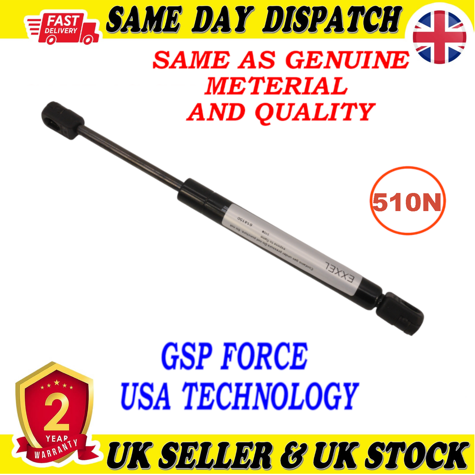 TAILGATE BOOT GAS STRUTS 510 Newton FOR FORD FOCUS II 1336159