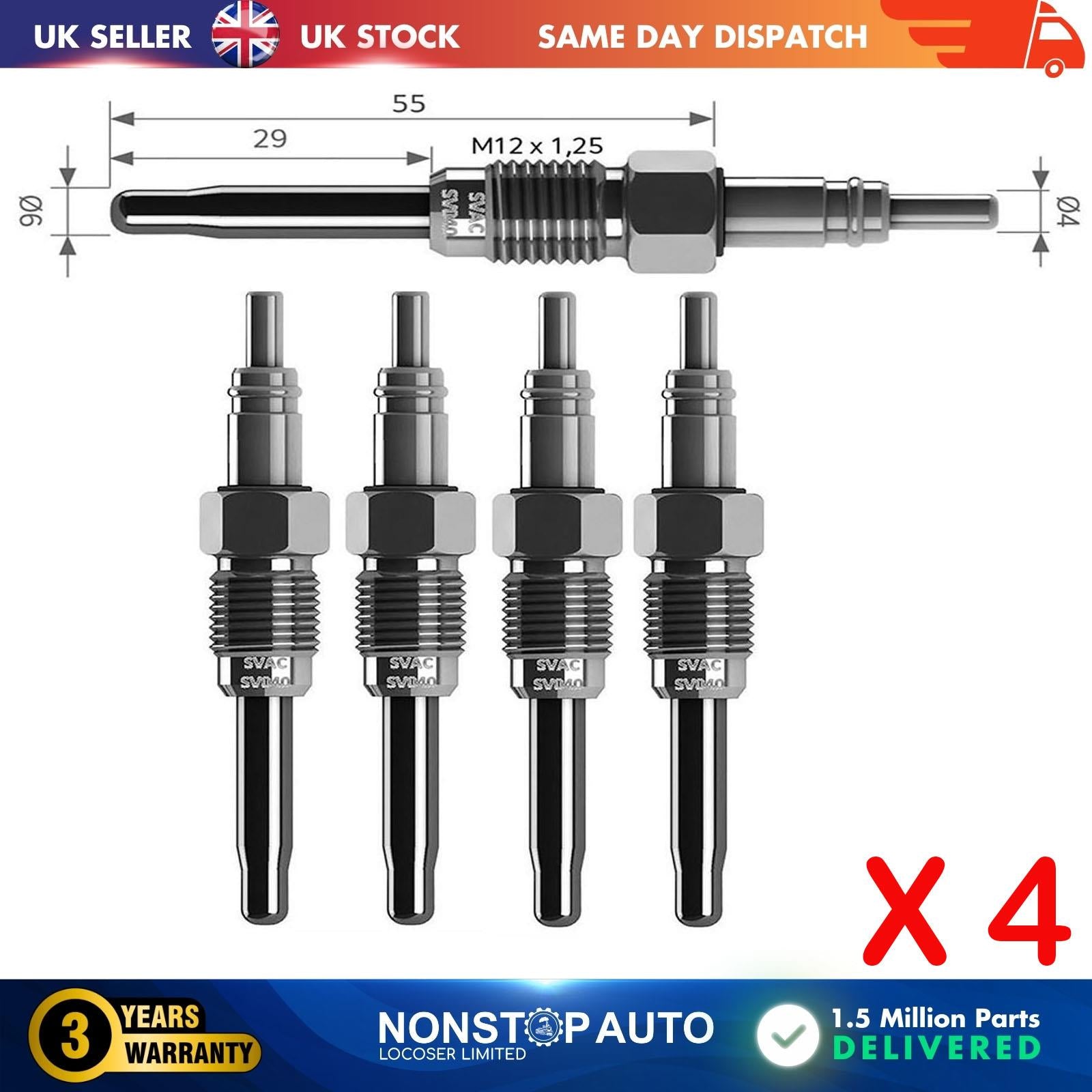 4X Glow Plugs For ALFA ROMEO 145 146 147 156 166 1.9 2.4 JTD 71713981