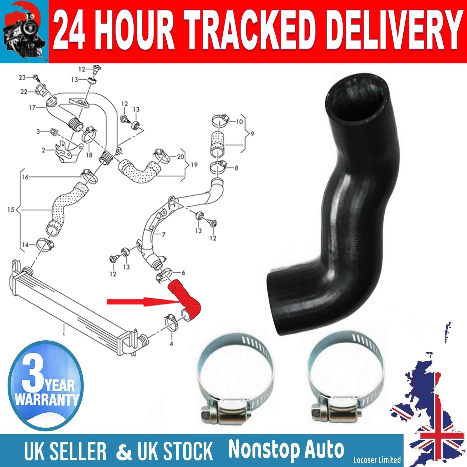 TURBO INTERCOOLER HOSE PIPE FOR  VW POLO 1.2 TDI 1.6TDI   SEAT IBIZA 1.2 TDI 1.6 TDI  AUDI A1 1.2 TDI 1.6TDI  SKODA FABIA RAPID ROOMSTER 1.2 TDI 1.6TDI   6R0145832E