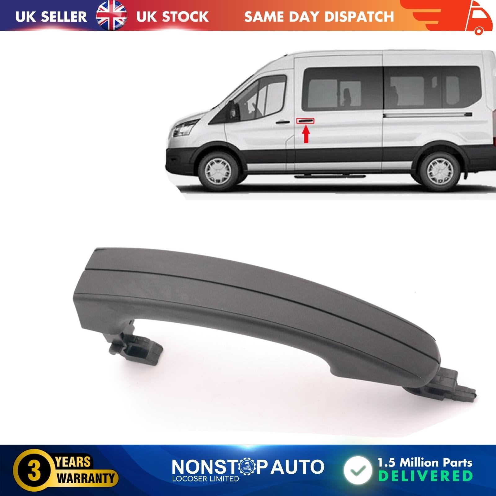 OUTER SLIDER DOOR HANDLE MIDDLE FOR  FORD TOURNEO CUSTOM TRANSIT  CONNECT CUSTOM TRANSIT  BK21 V26600 AA