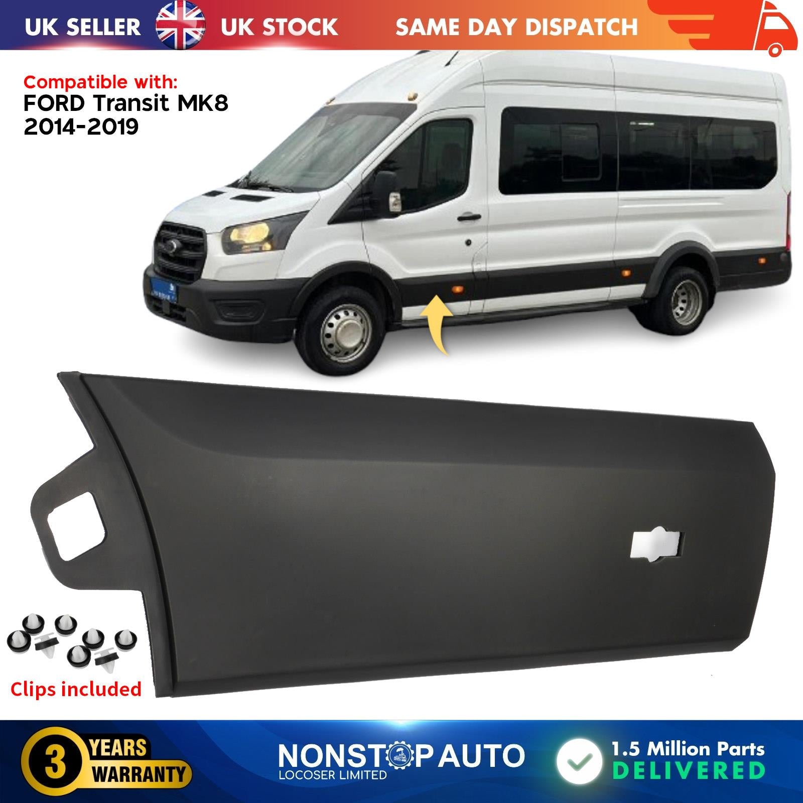 Front Left Door Moulding Panel Trim For Ford Transit MK8 2014-2019