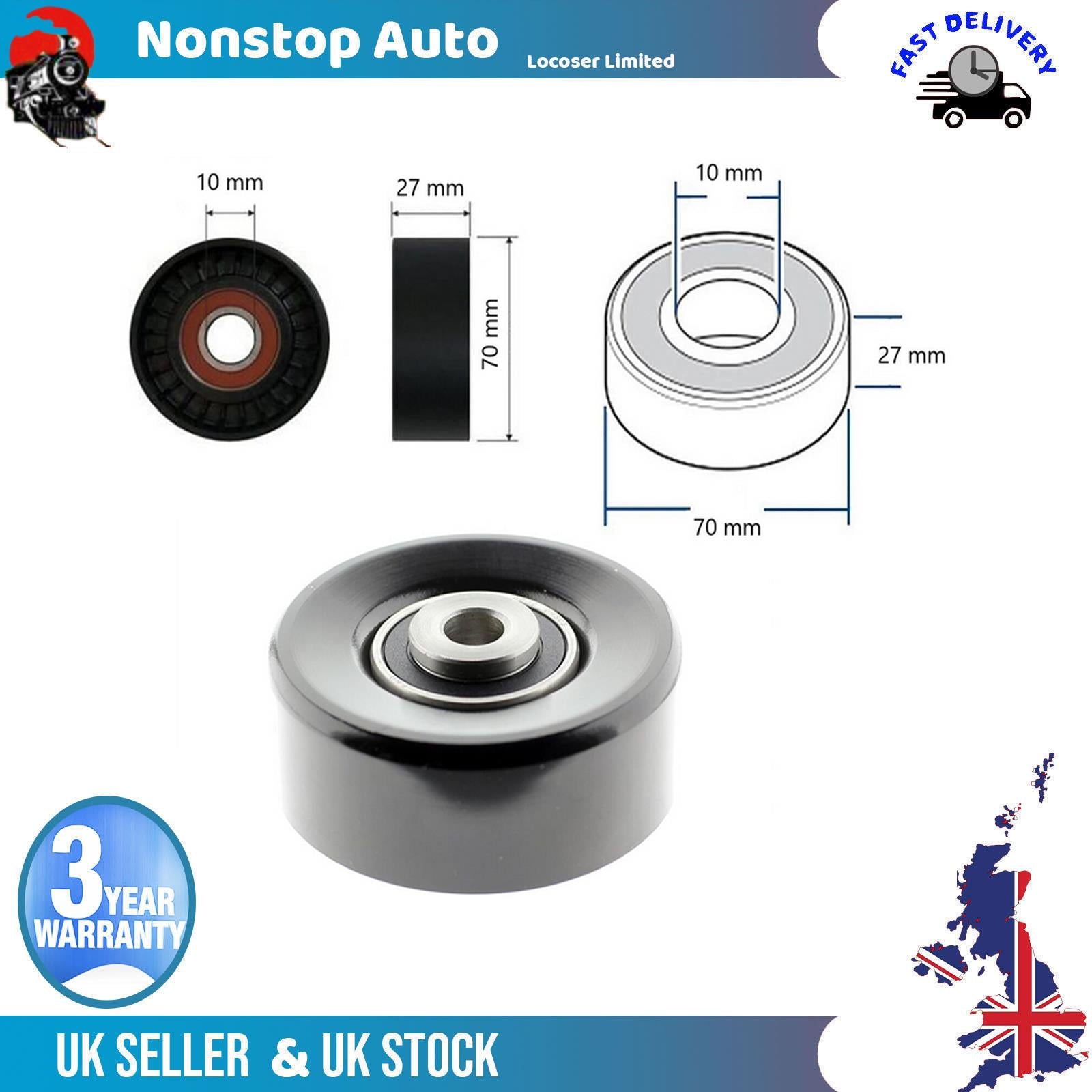 Fan Belt Tensioner Pulley - V - Ribbed Belt Idler   For CITROEN Xsara 575151