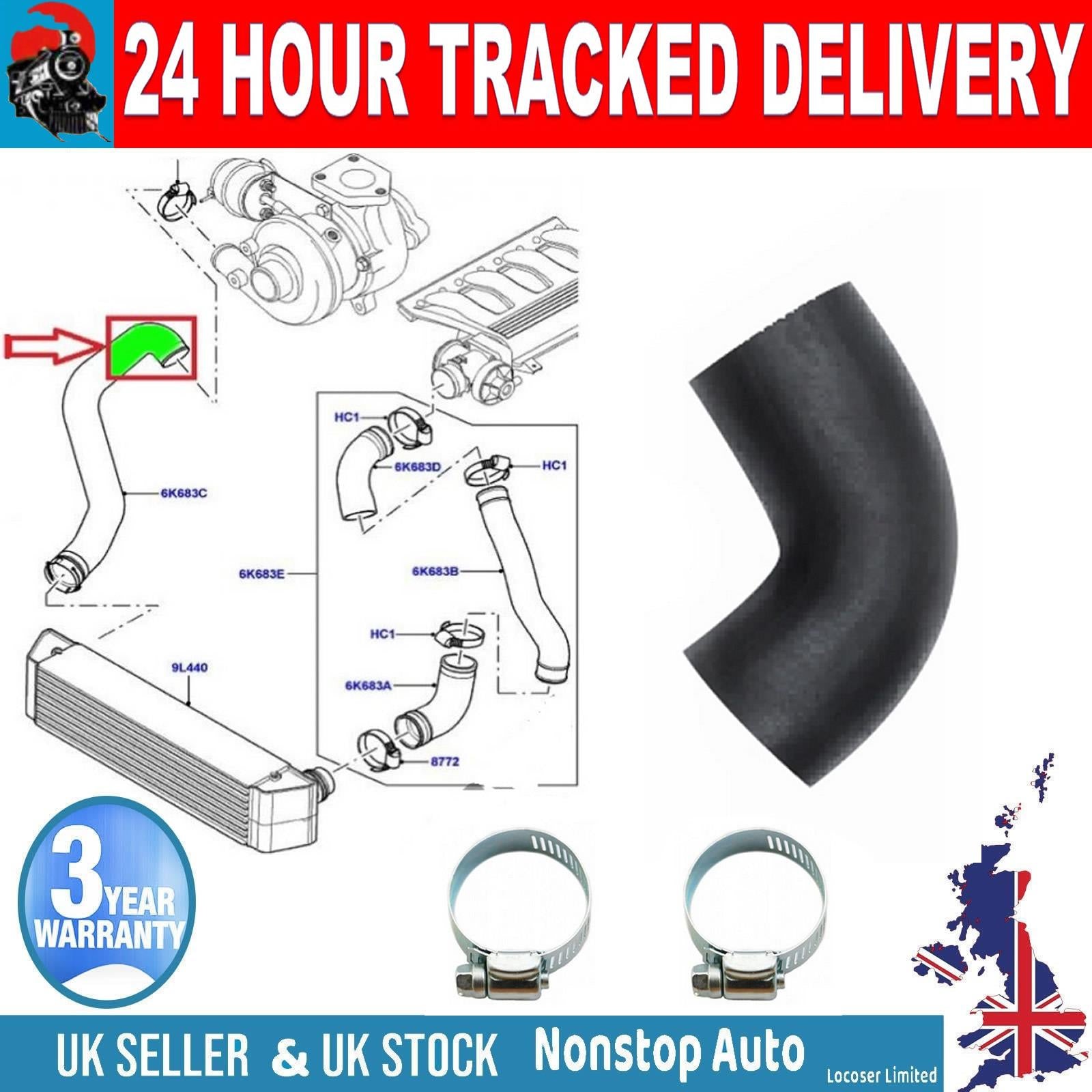 TURBO INTERCOOLER HOSE PIPE FOR LAND ROVER Range Rover 3.0 Tdi PNH000163