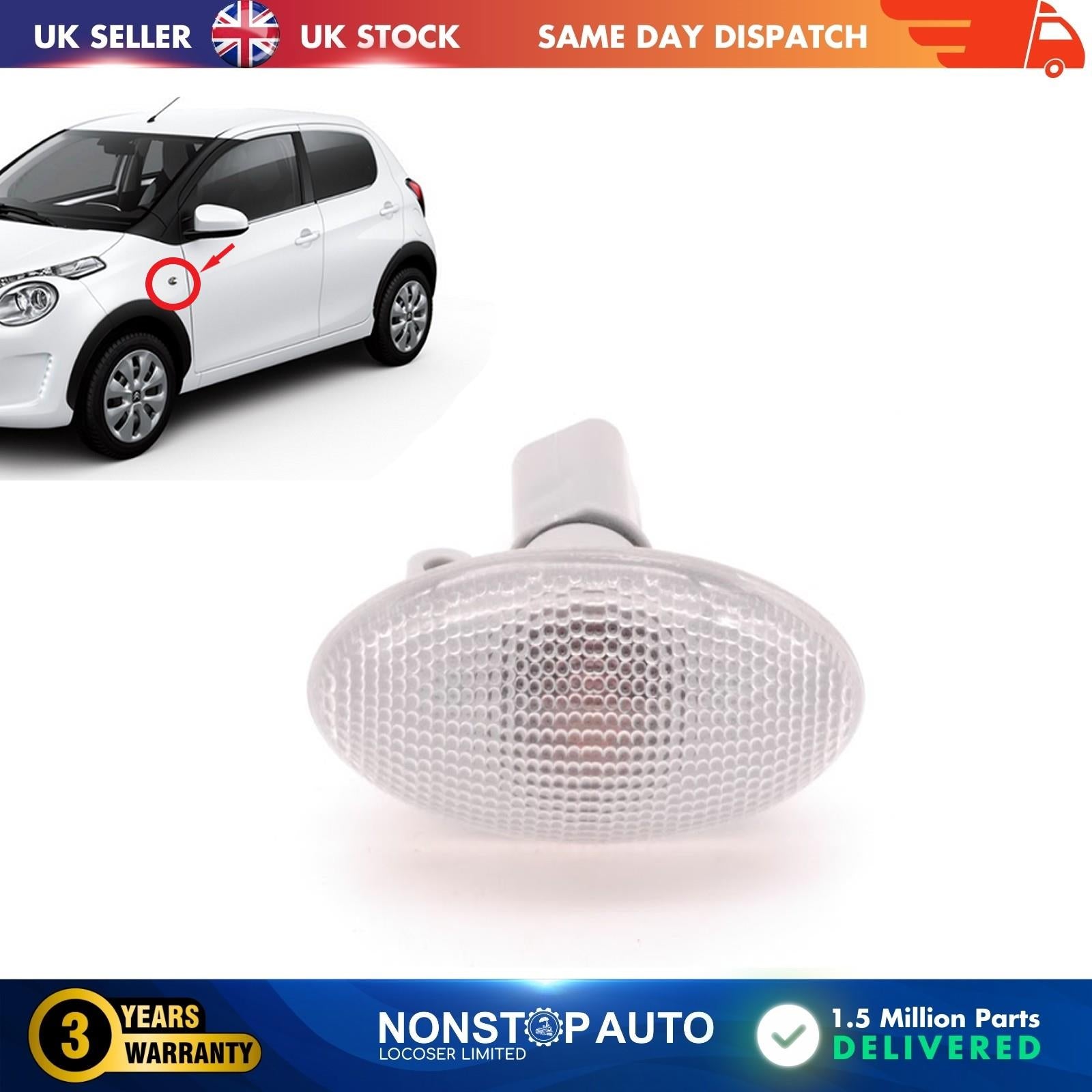 SIDE INDICATOR REPEATER LIGHT LAMP FOR CITROEN BERLINGOC2 C3 C5 XSARA PEUGEOT 206 30 7 407 607 PARTNER 632574