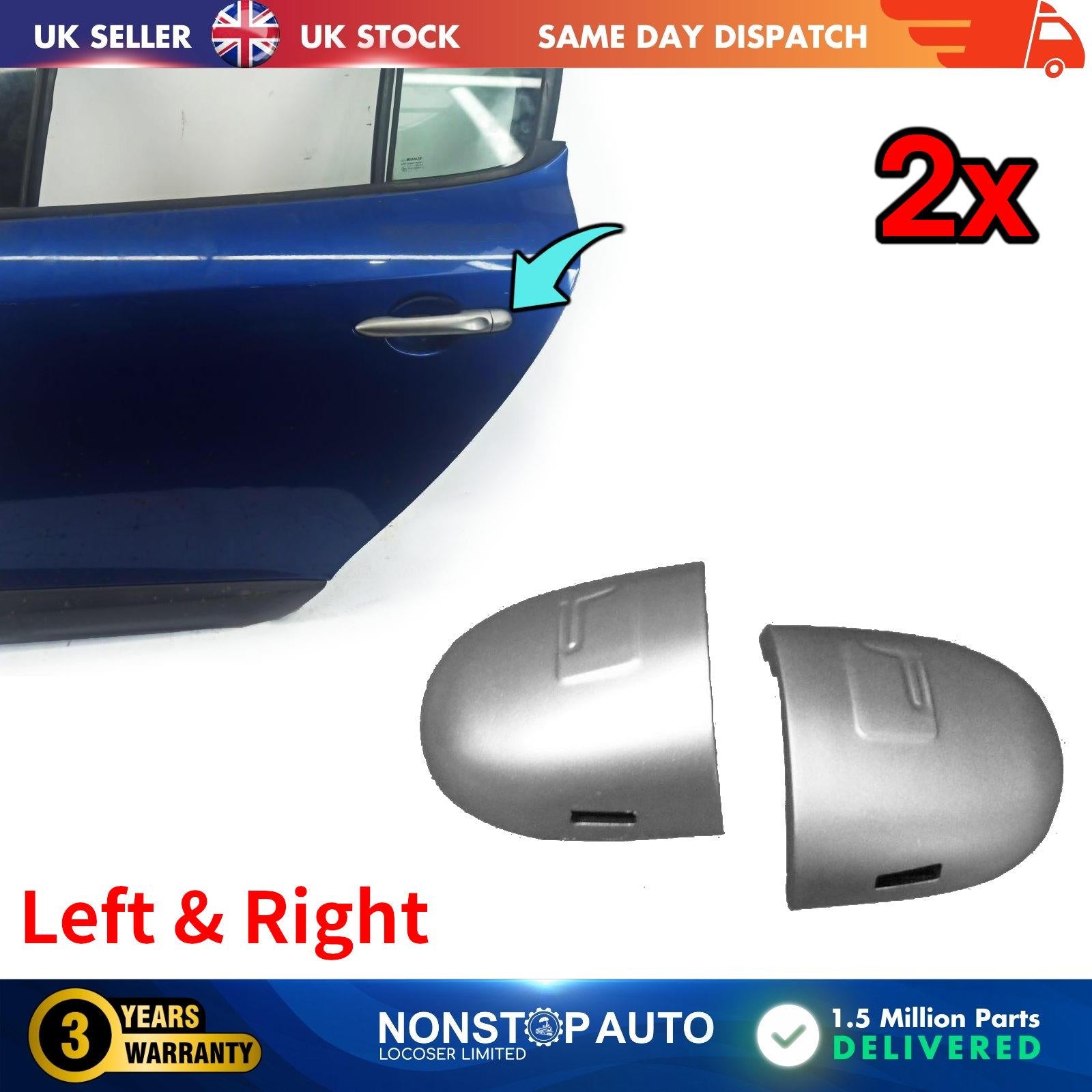 RENAULT Megane Scenic Door Handle Lock Cover Cap Grey Left & Right