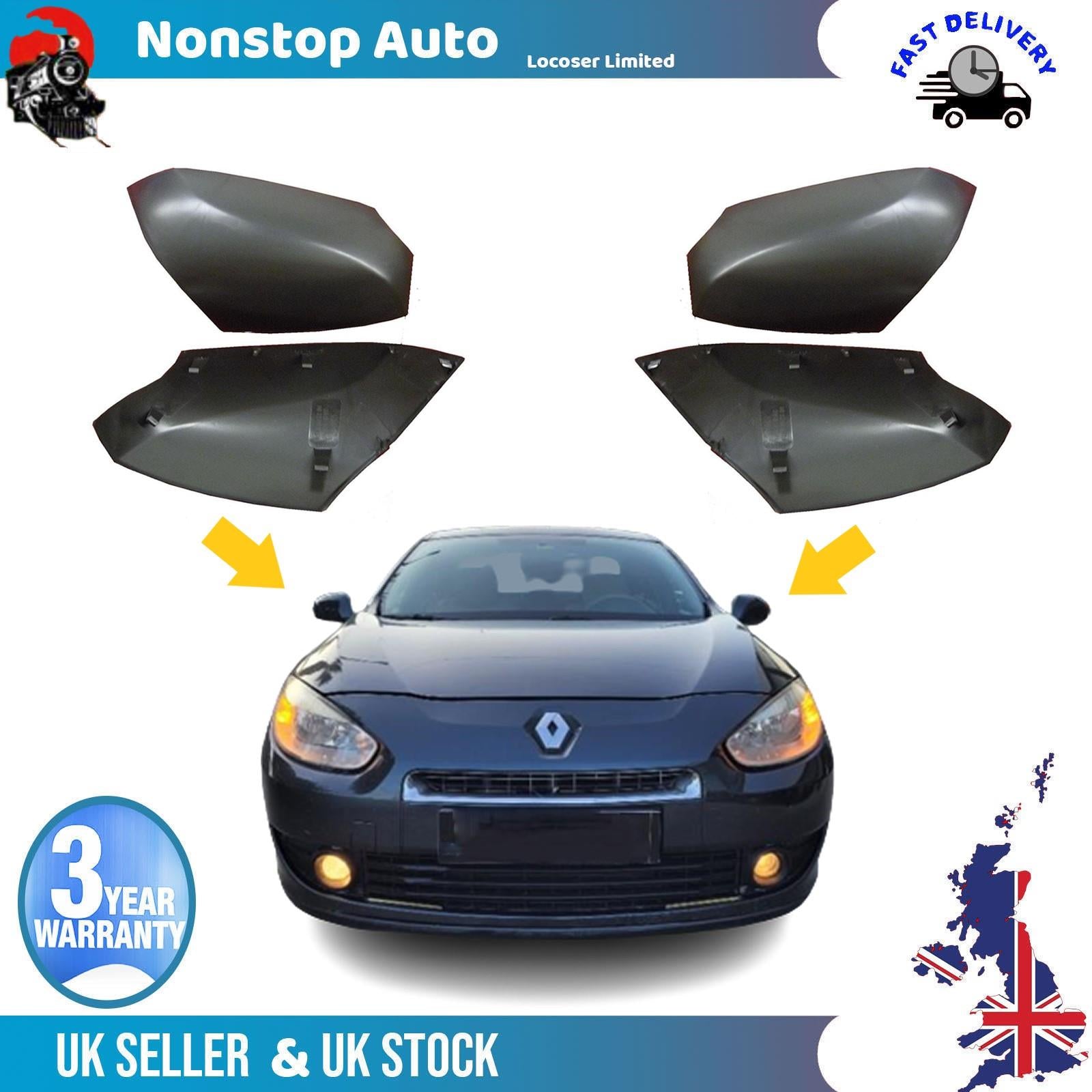 2X Wing Mirror Cover Right and Left Side For RENAULT Fluence Megane III