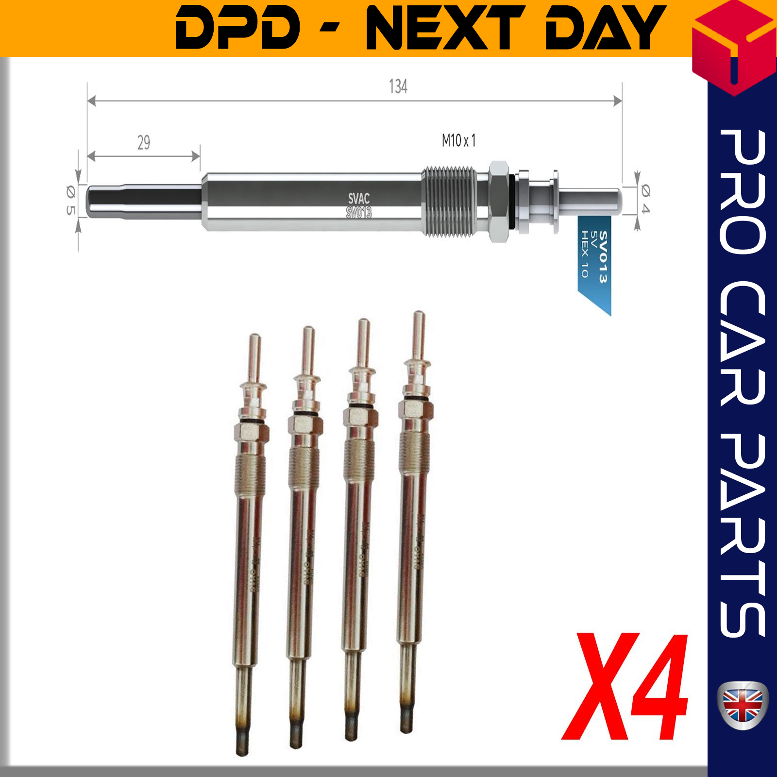 4 X BMW 7.40 T D / TD-745 D (E38 /E65 / E66) 5 Volt Glow Plug